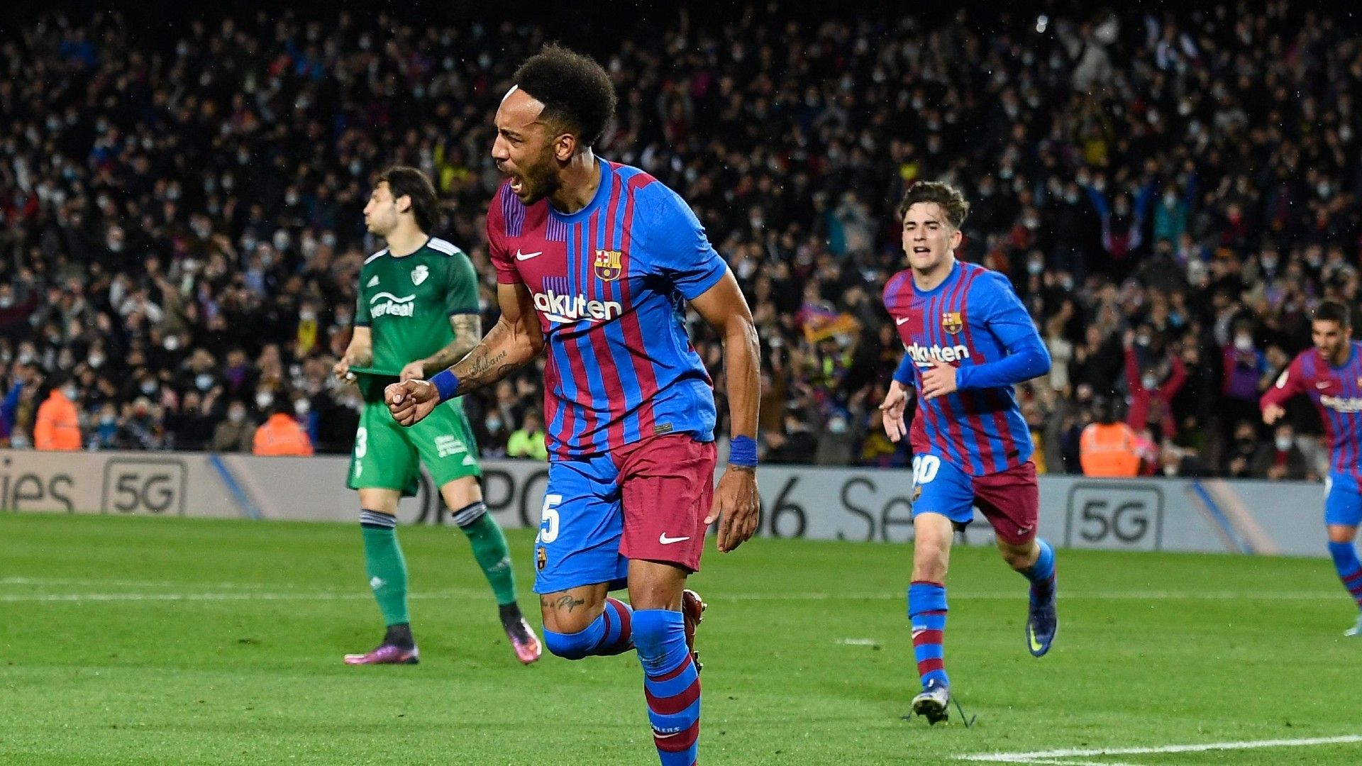 Pierre-Emerick Aubameyang Barcelona vs Osasuna La Liga 2021-22