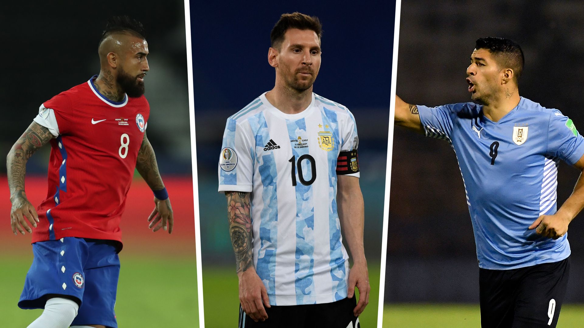 Arturo Vidal Leo Messi Luis Suárez