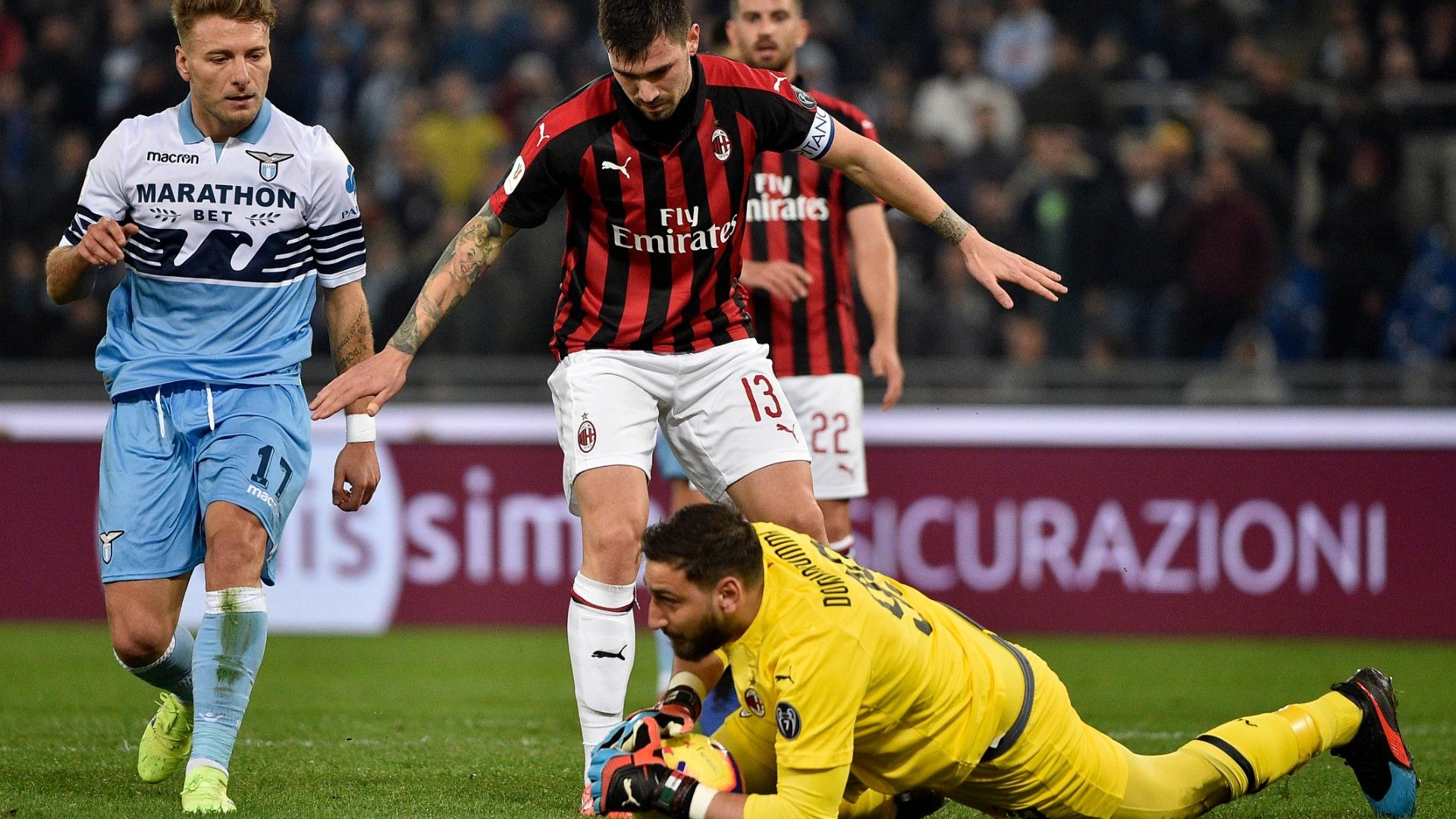 Romagnoli DOnnarumma immobile lazio milan coppa italia