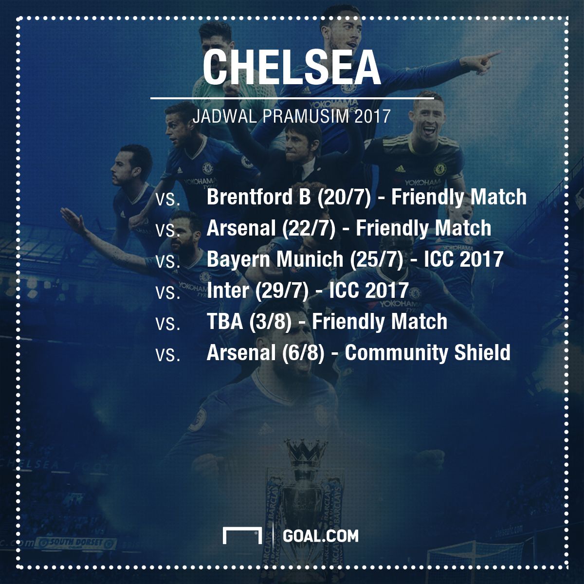 GFXID Chelsea jadwal pramusim updated