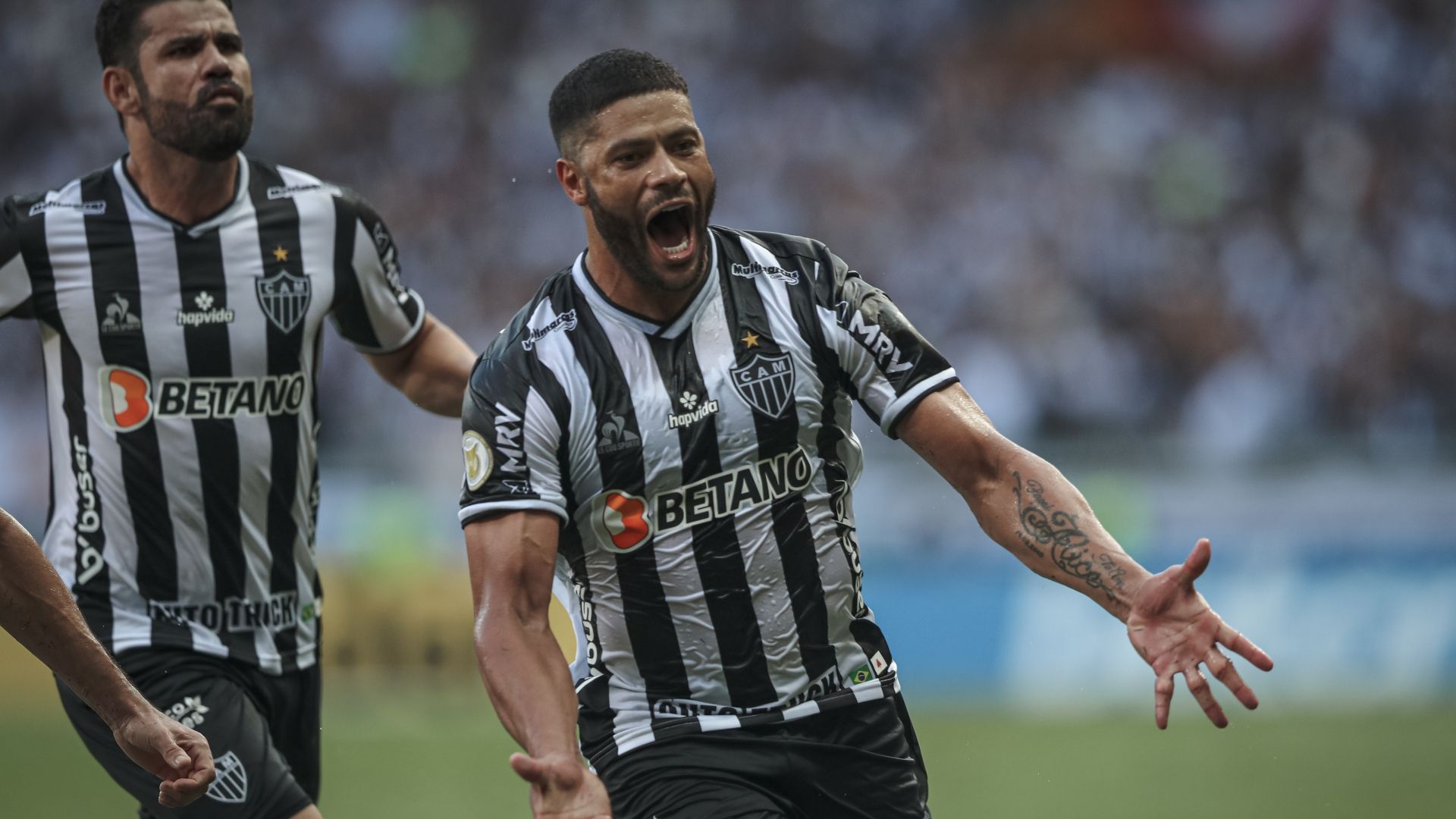 Hulk e Diego Costa comemoram, Atlético-MG x Fluminense, Brasileirão, 28112021