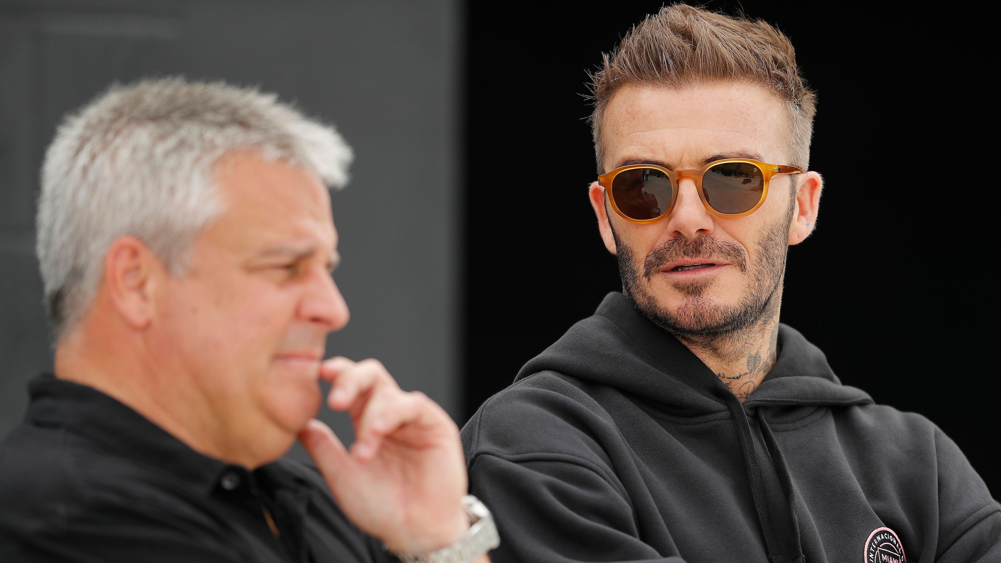 USL President Paul McDonough and Miami's David Beckham