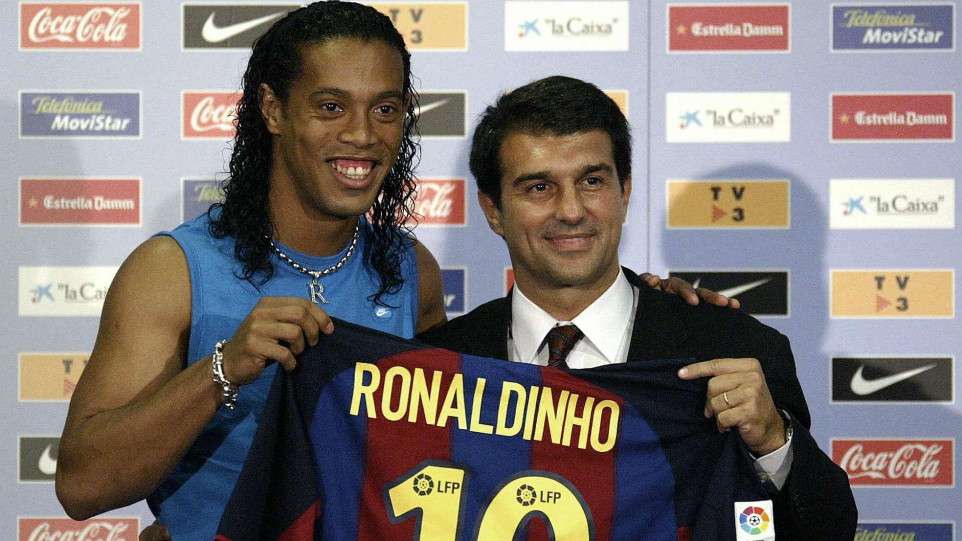 Ronaldinho Joan Laporta FC Barcelona