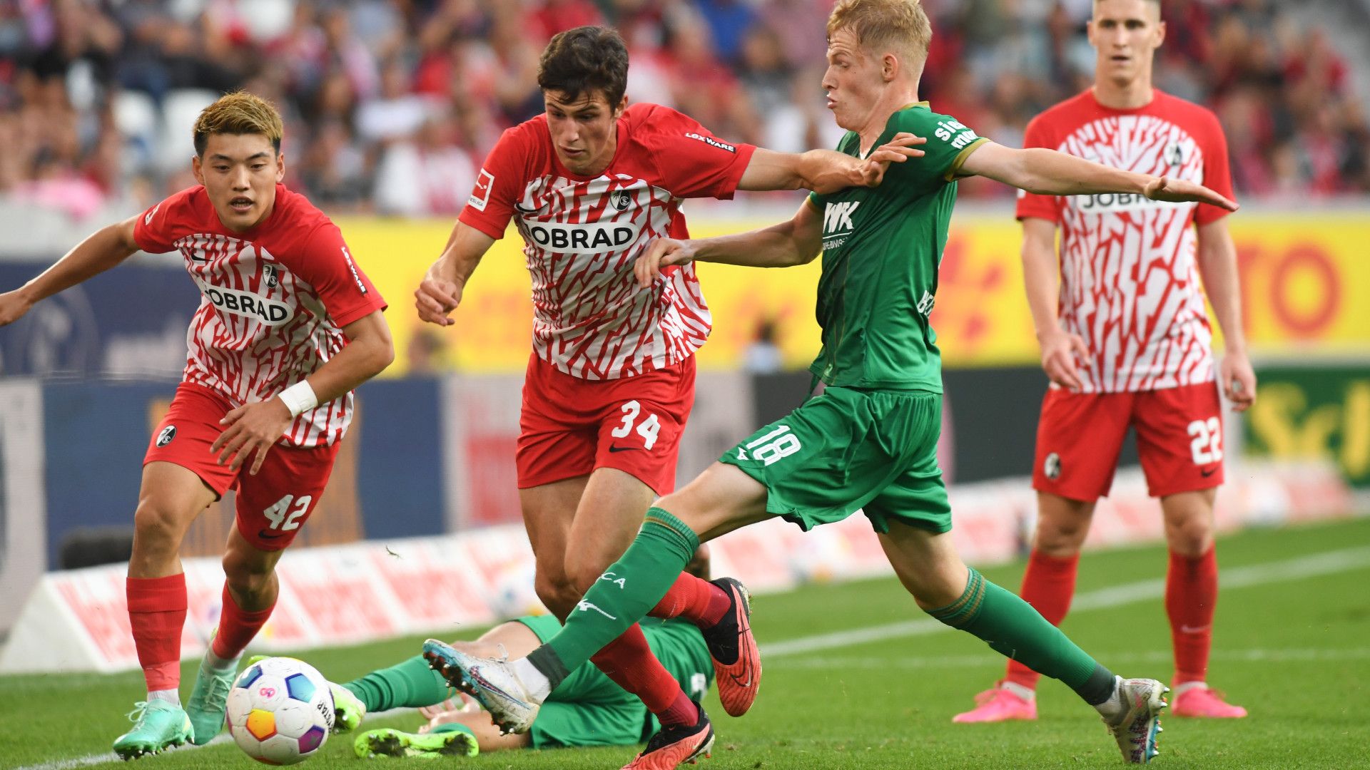 MERLIN RÖHL FREIBURG TIM BREITHAUPT AUGSBURG BUNDESLIGA 01102023