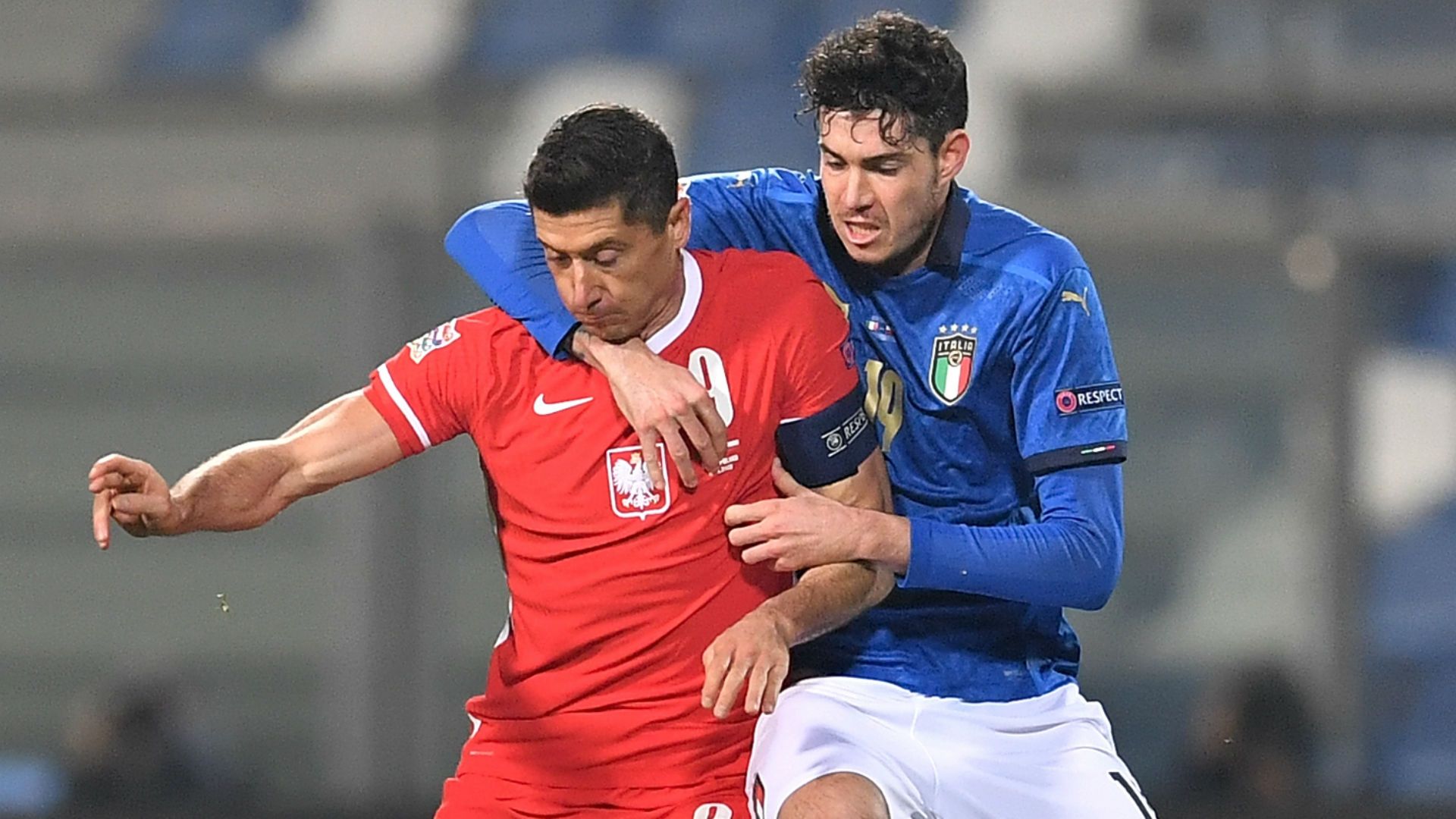 Bastoni Lewandowski Italy Poland Nations League