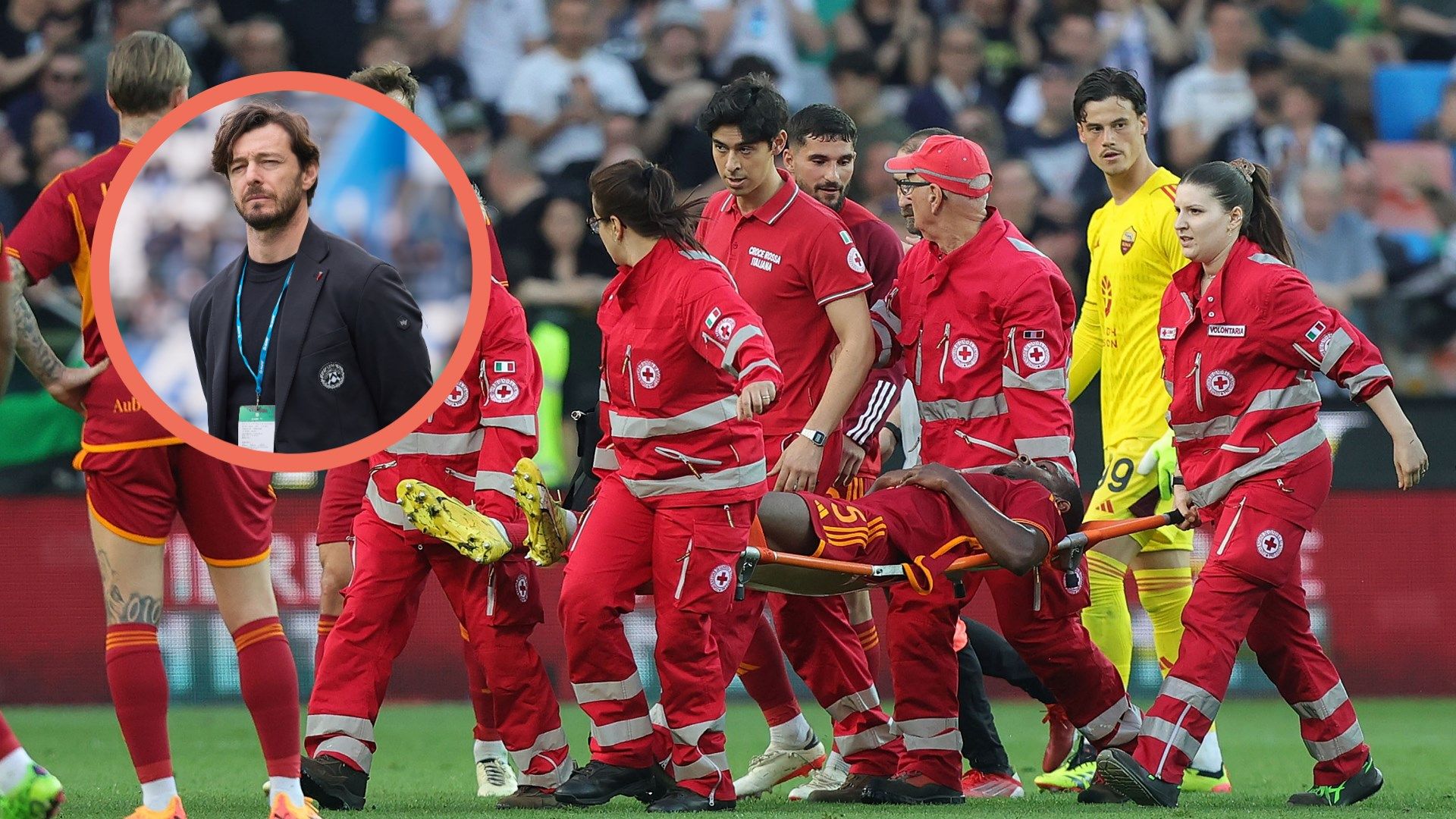 Federico Balzaretti Evan Ndicka Udinese Roma 14042024