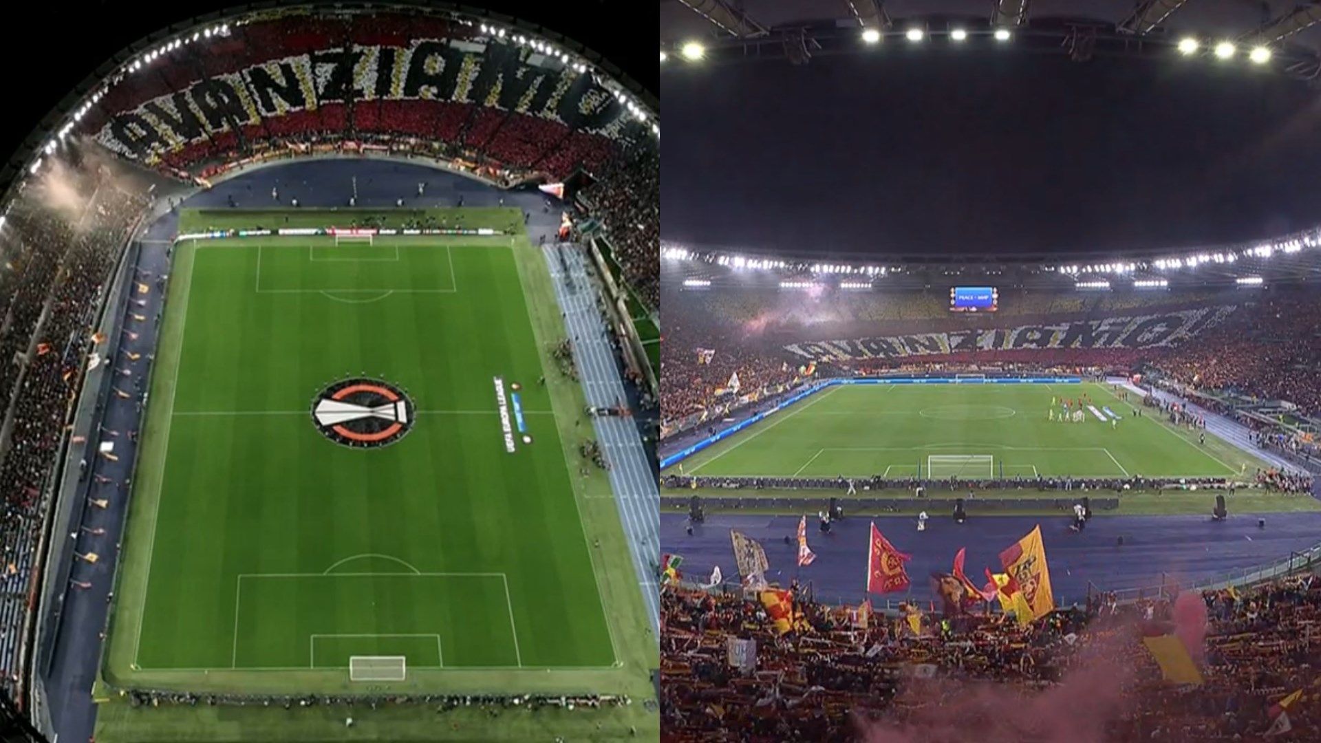 Roma Bayer Leverkusen coreografia