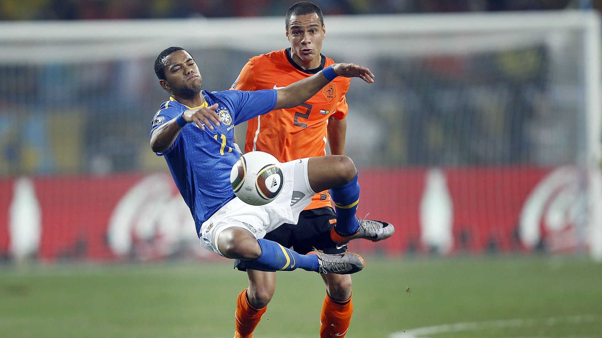 Gregory van der Wiel, Robinho, Netherlands - Brazil, WC 2010 07022010