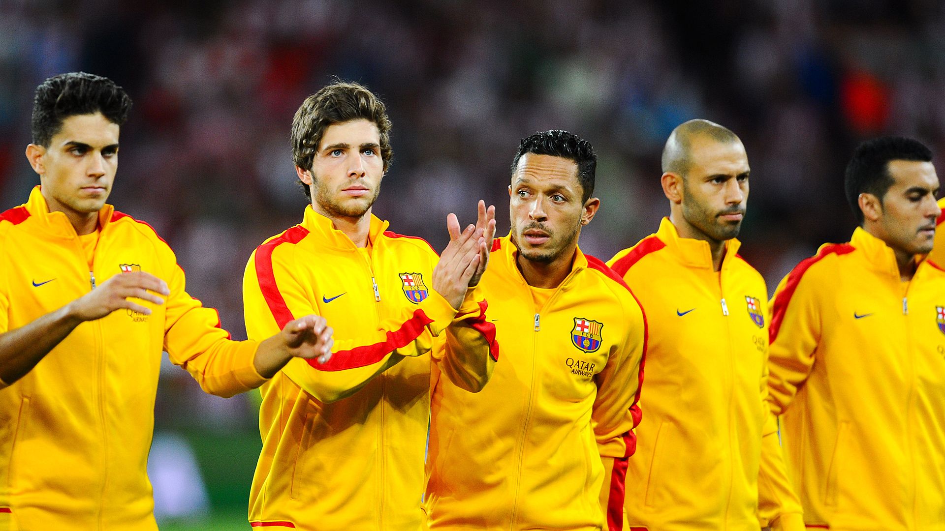 Marc Bartra, Sergio Roberto, Rafinha, Javier Mascherano, Pedro Rodriguez Athletic Bilbao 08142015