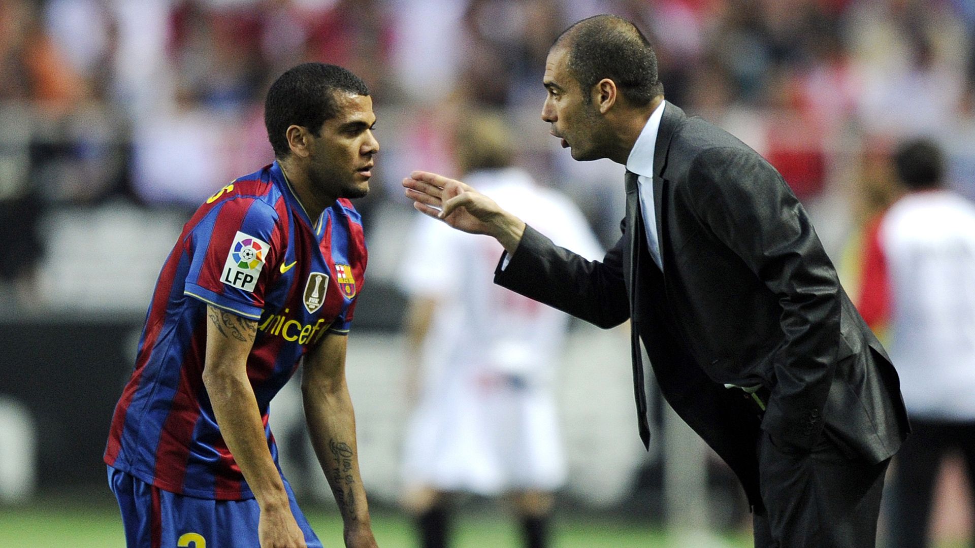 Dani Alves Pep Guardiola FC Barcelona 01182010