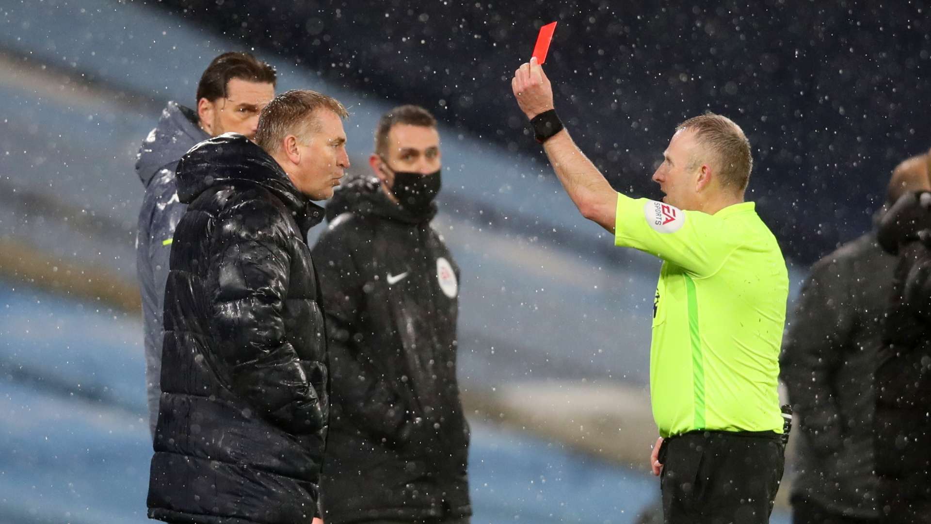 Dean Smith, Aston Villa, red card