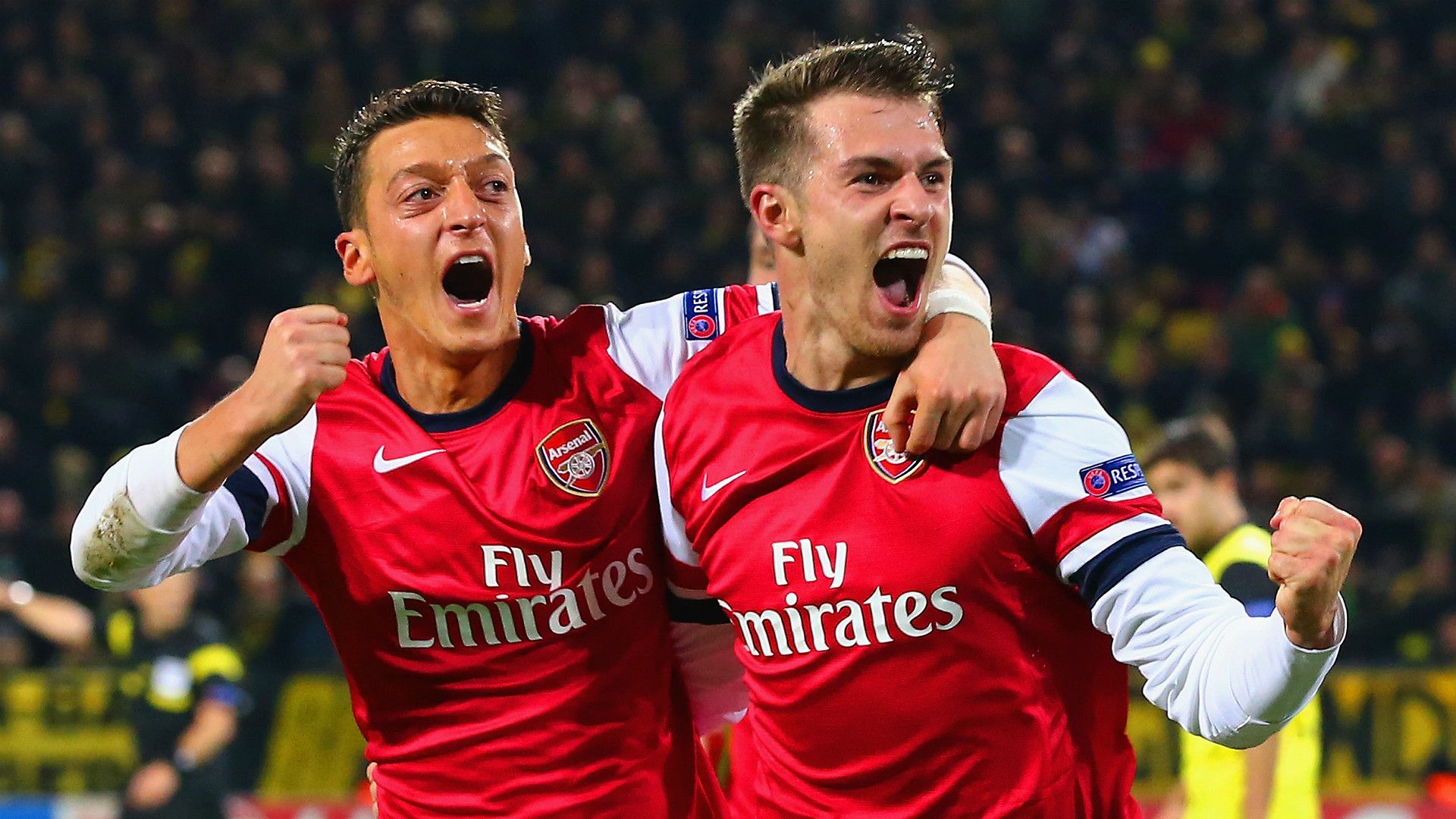 Mesut Özil Aaron Ramsey Borussia Dortmund v Arsenal - UEFA Champions League 11062013