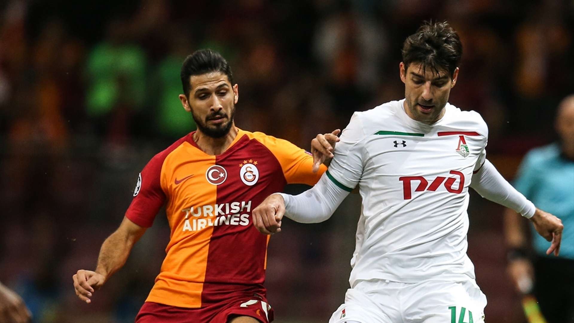 Emre Akbaba Vedran Corluka Galatasaray Lokomotiv Moscow 9182018 UCL