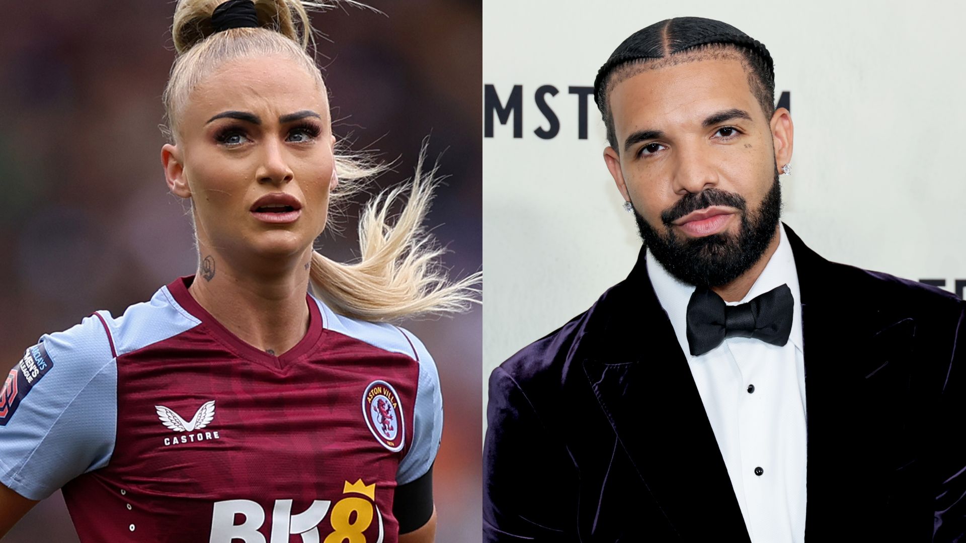 Drake (right) and Alisha Lehmann (left)