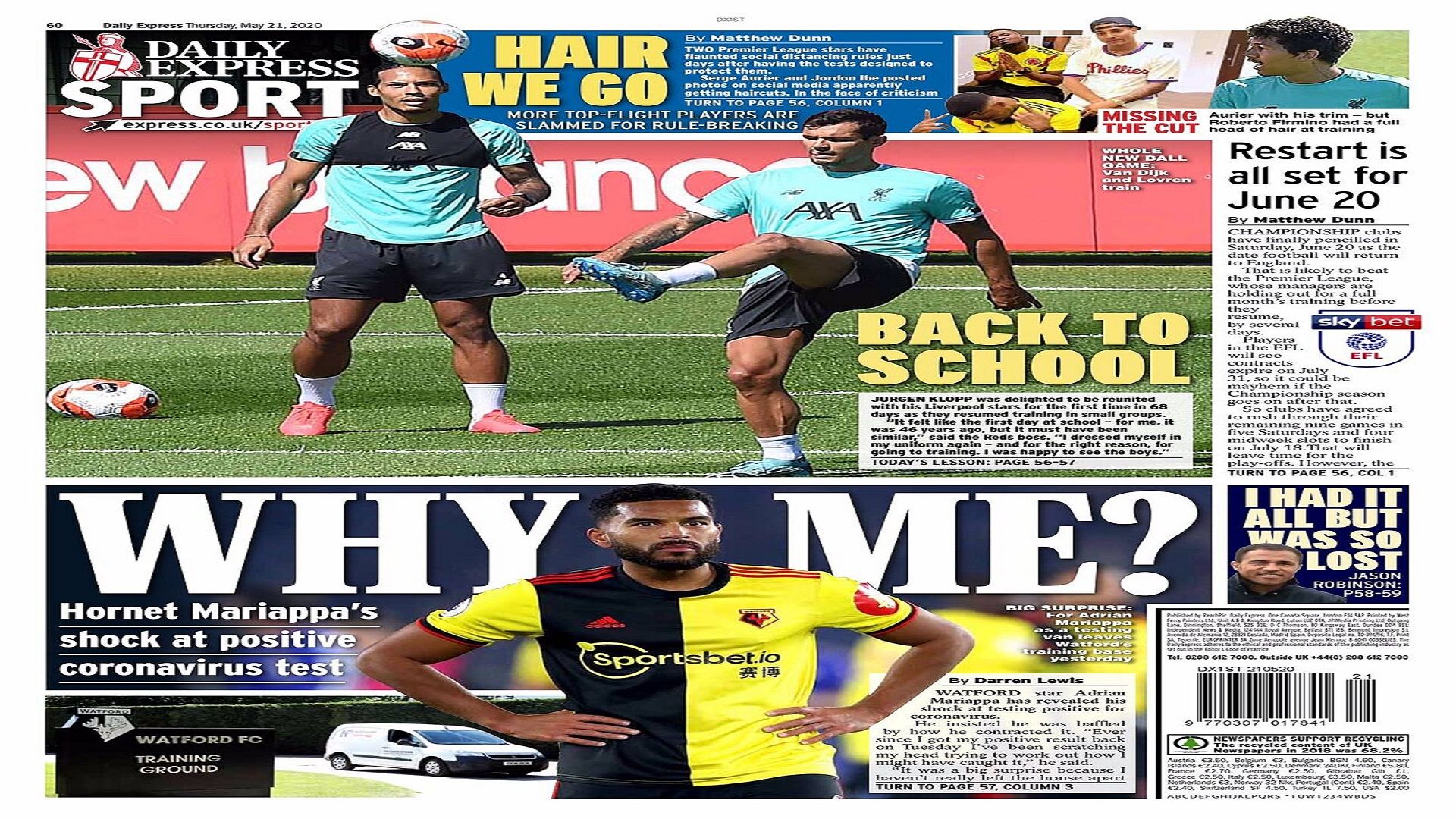 newspapers 21 May Express