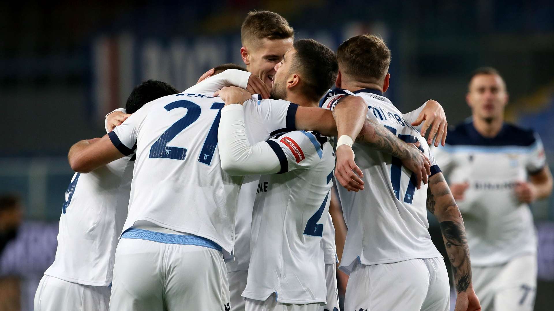 Sampdoria Lazio celebrating Serie A