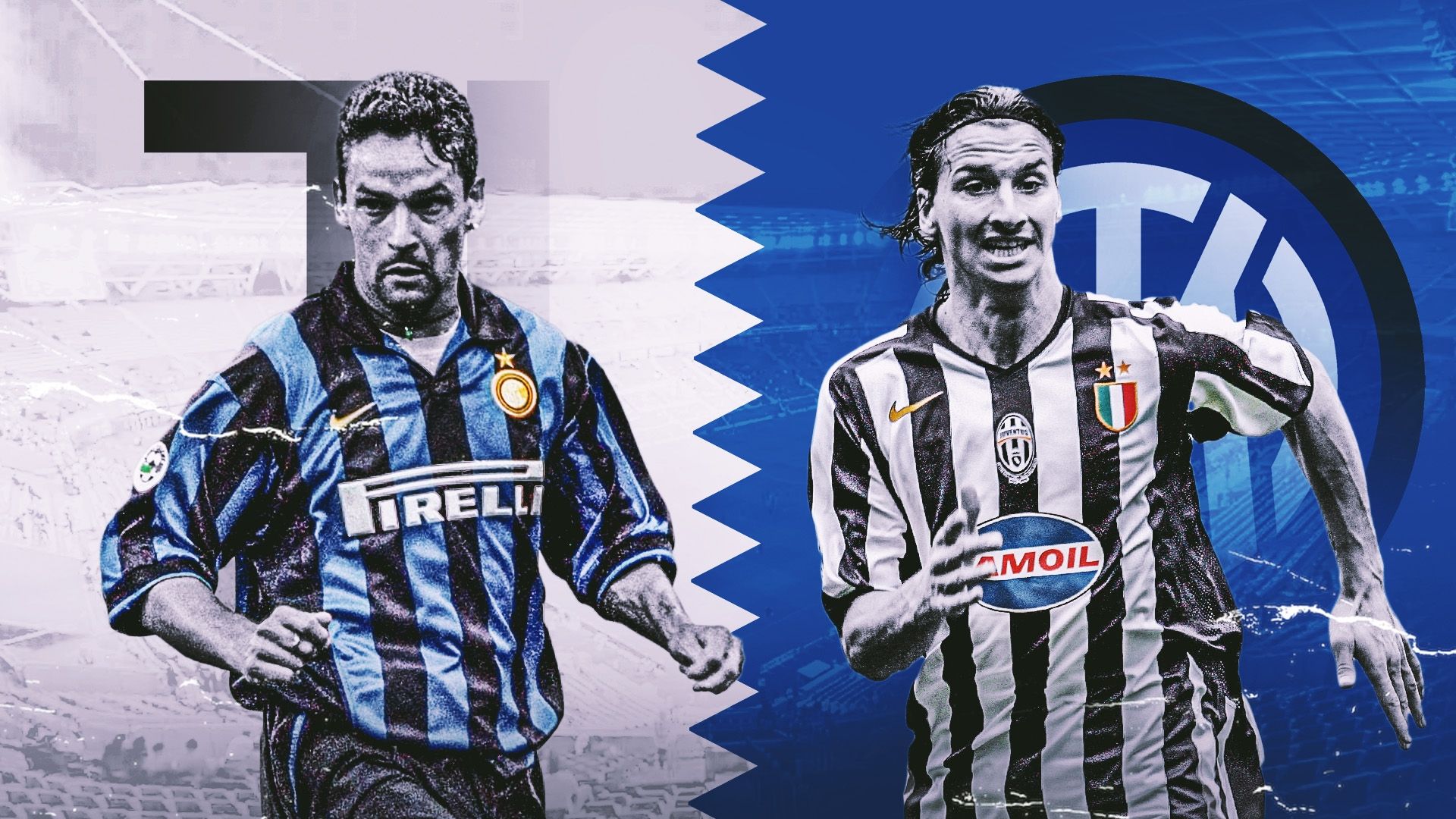 Baggio and Zlatan lead the list of players who played for Inter and Juventus