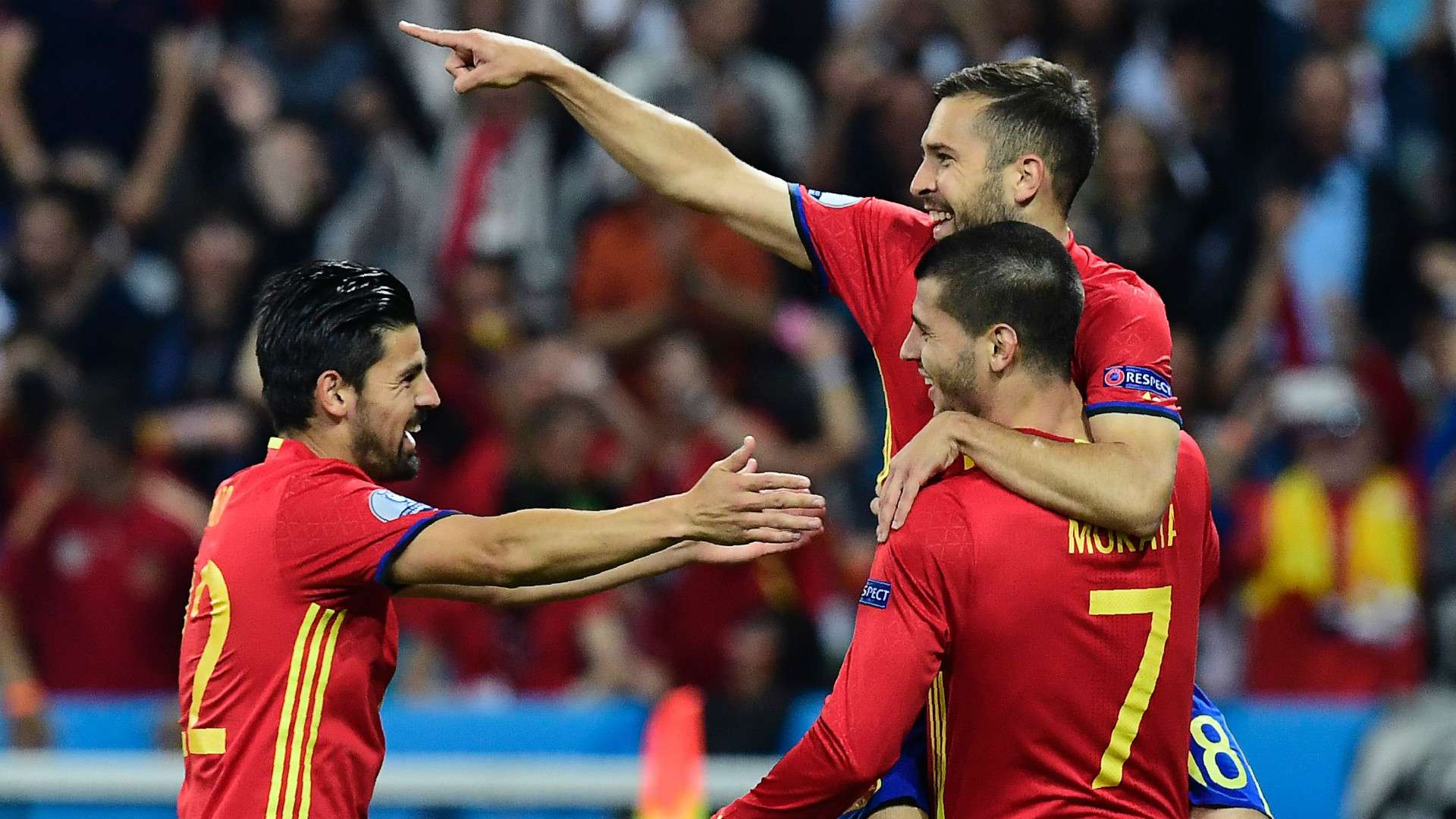 Nolito Jordi Alba Morata Spain Turkey Euro 2016.