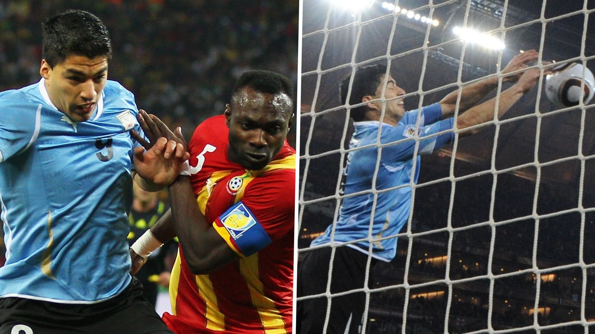 Luis Suarez hand ball John Mensah Uruguay vs Ghana World Cup 2010