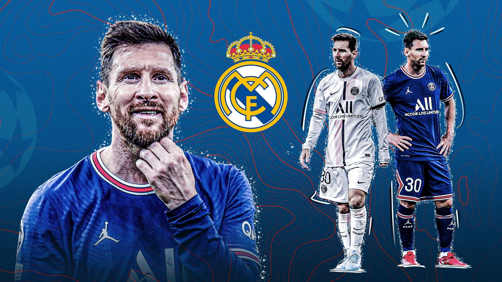 Lionel Messi PSG Real Madrid GFX 