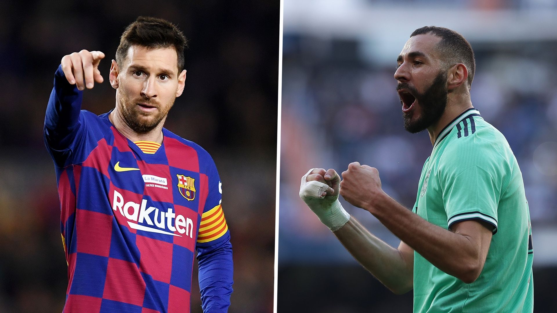 Lionel Messi Karim Benzema Barcelona Real Madrid