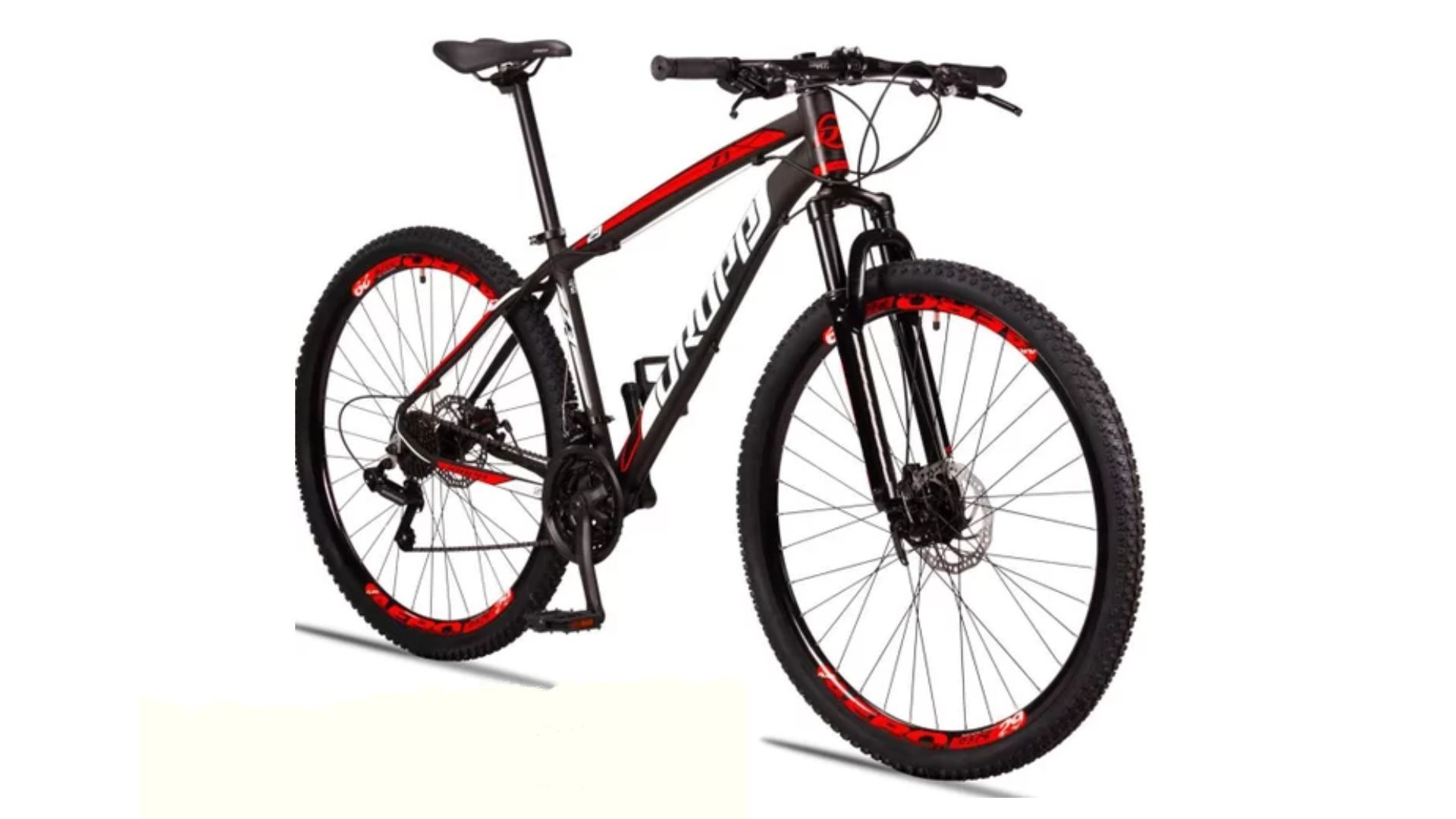 Bicicleta Dropp Z3 Aro 29 Câmbios Shimano 21 Marchas Freio a Disco Mecânico com Suspensão - Preto+Vermelho