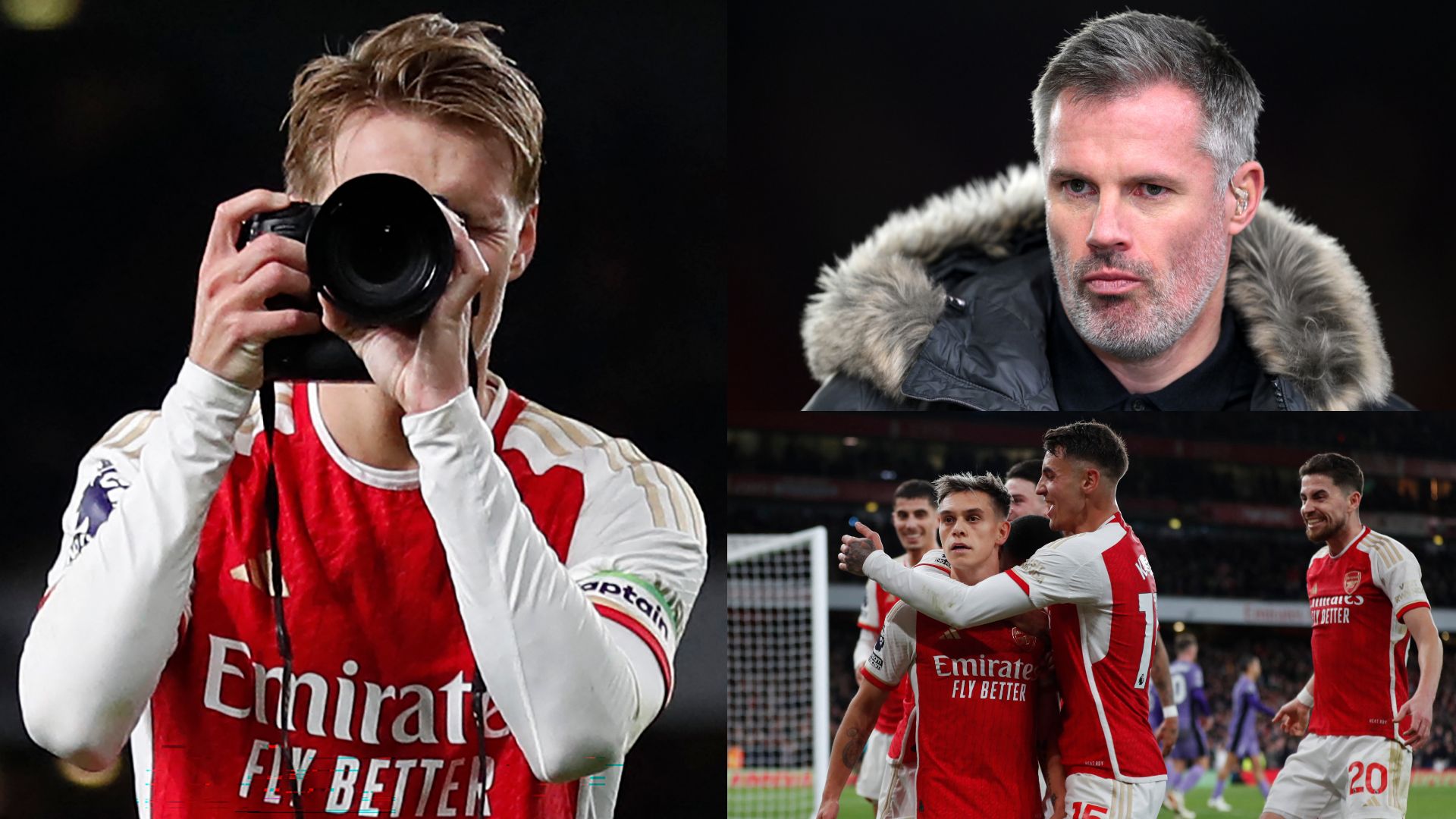 Martin Odegaard Jamie Carragher Arsenal Liverpool 2023-24