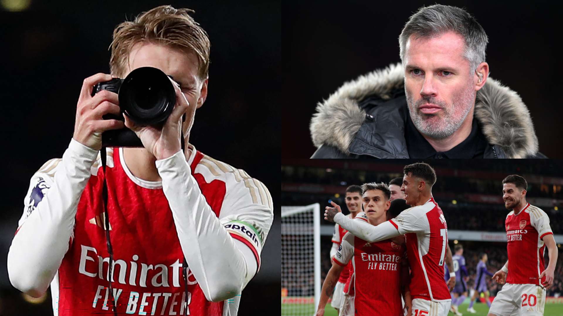 Martin Odegaard Jamie Carragher Arsenal Liverpool 2023-24