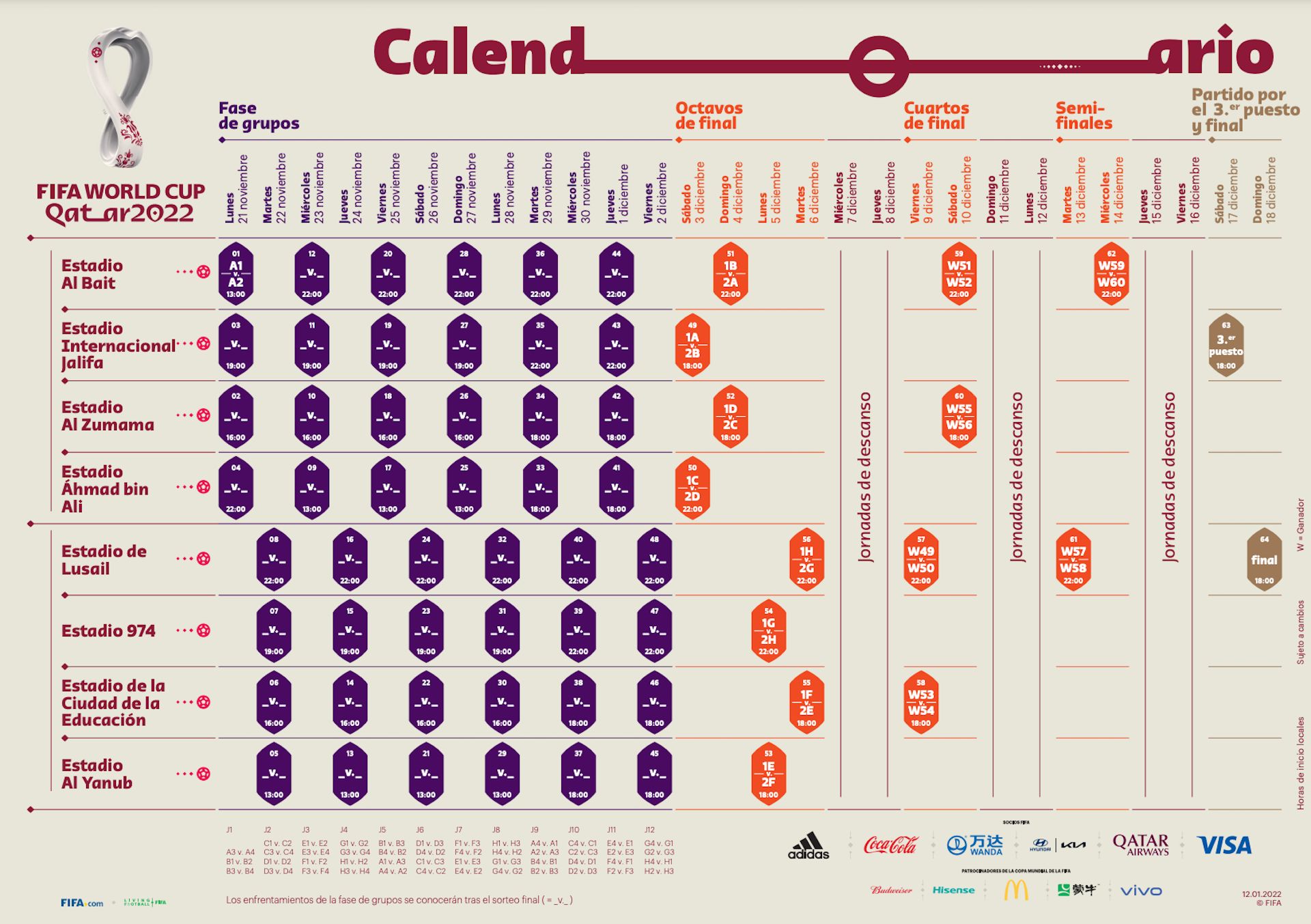 Calendario Qatar 2022