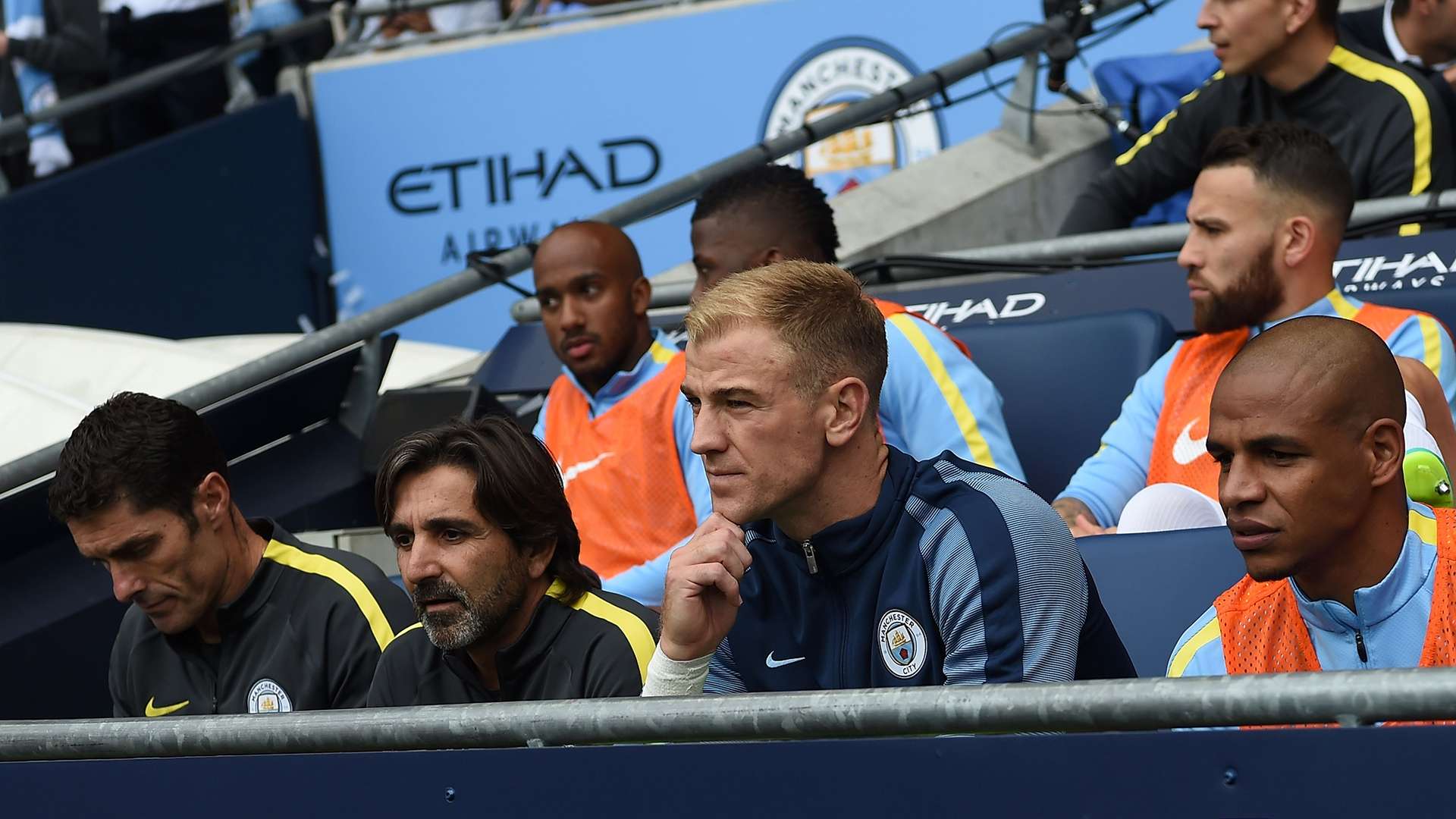 Joe Hart Manchester City bench