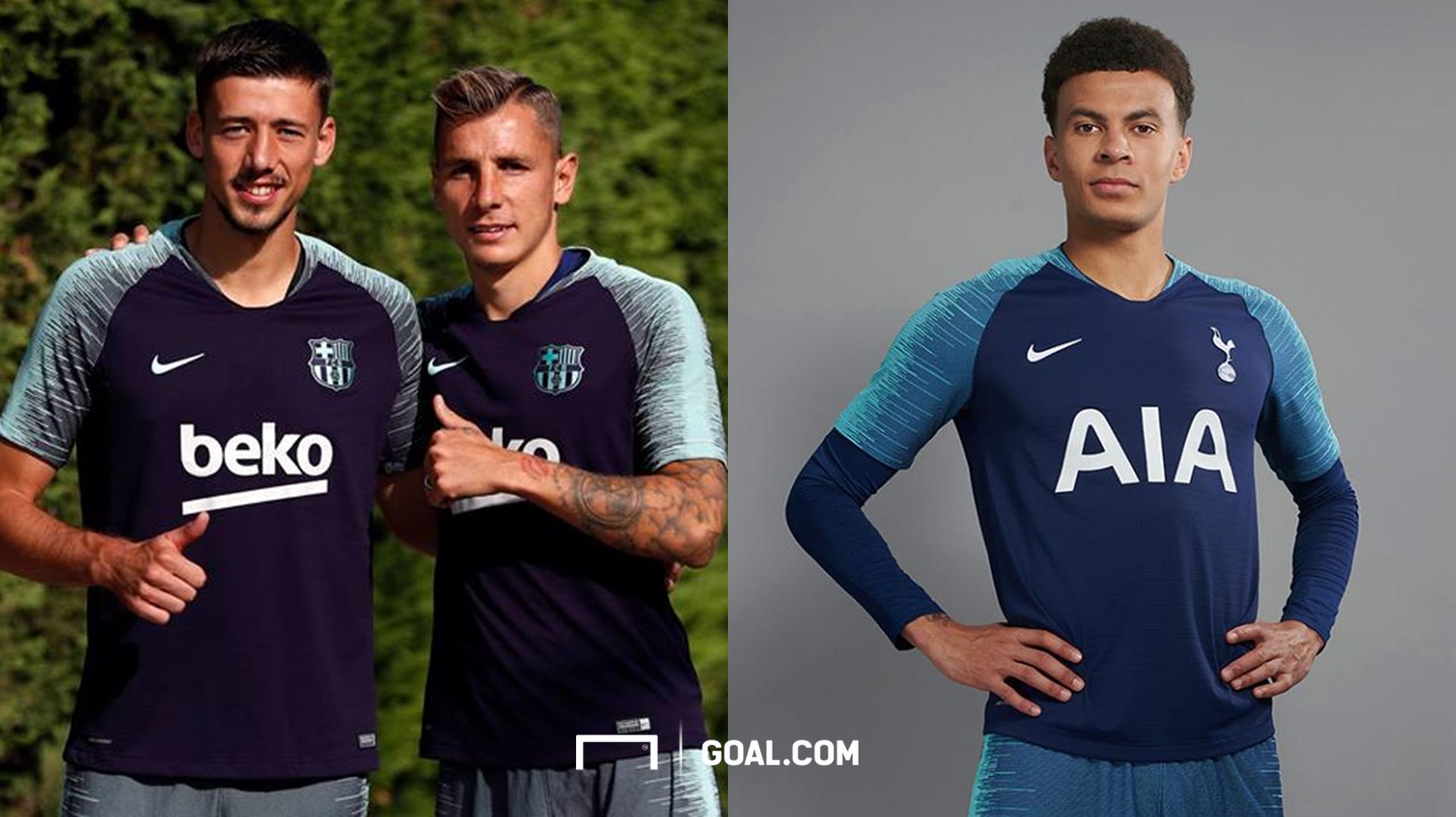 Tottenham away kit Barelona training kit