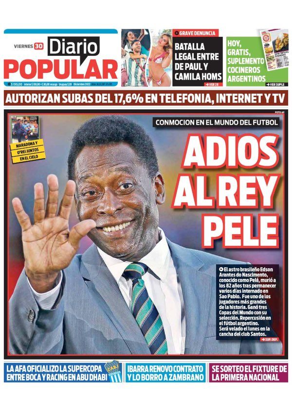 Capa Diário Popular Pelé