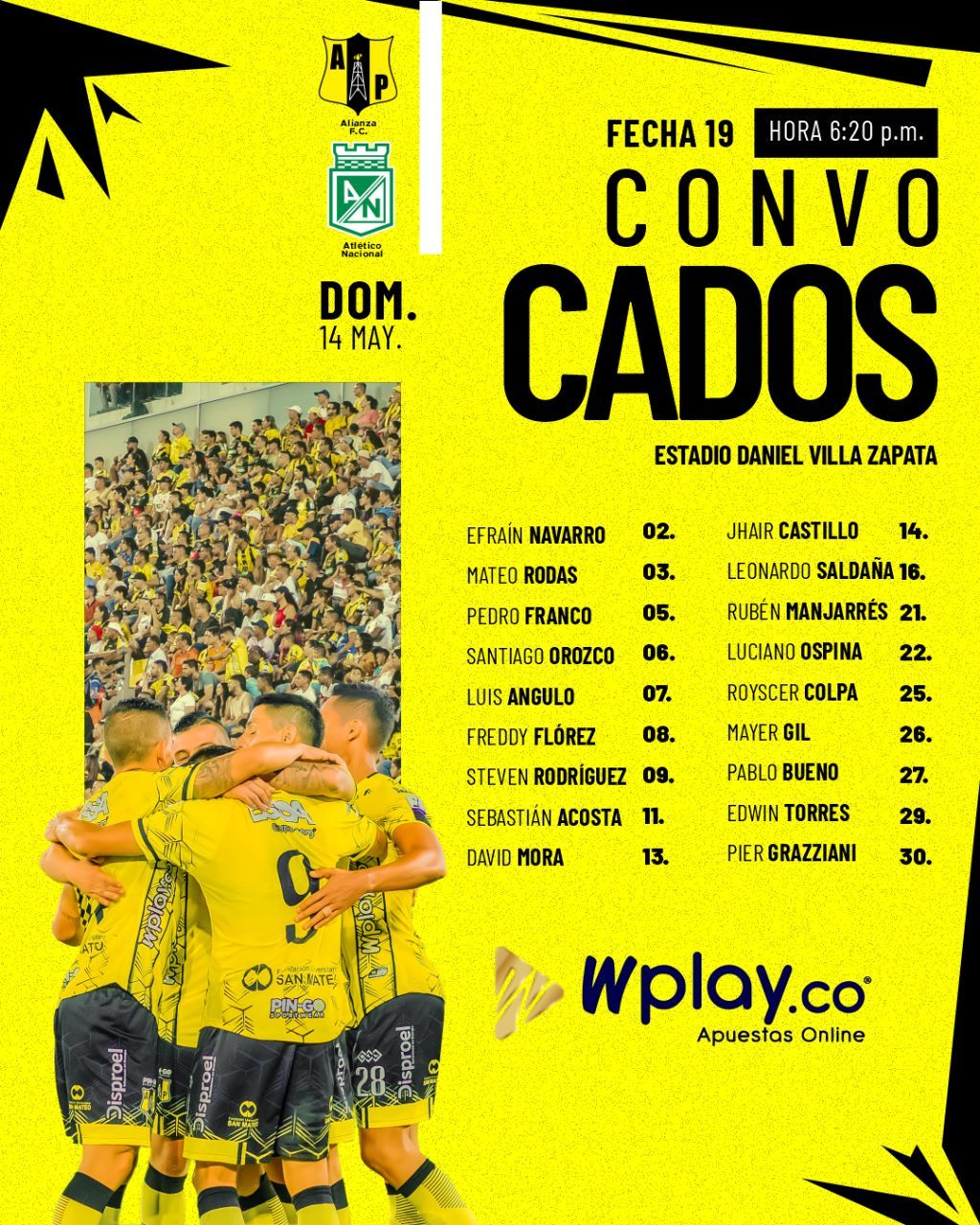 Convocados Alianza Fecha 19 Liga BetPlay 2023