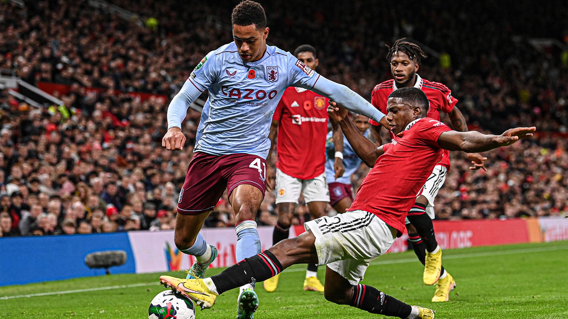 Tyrell Malacia Manchester United Villa 2022-23