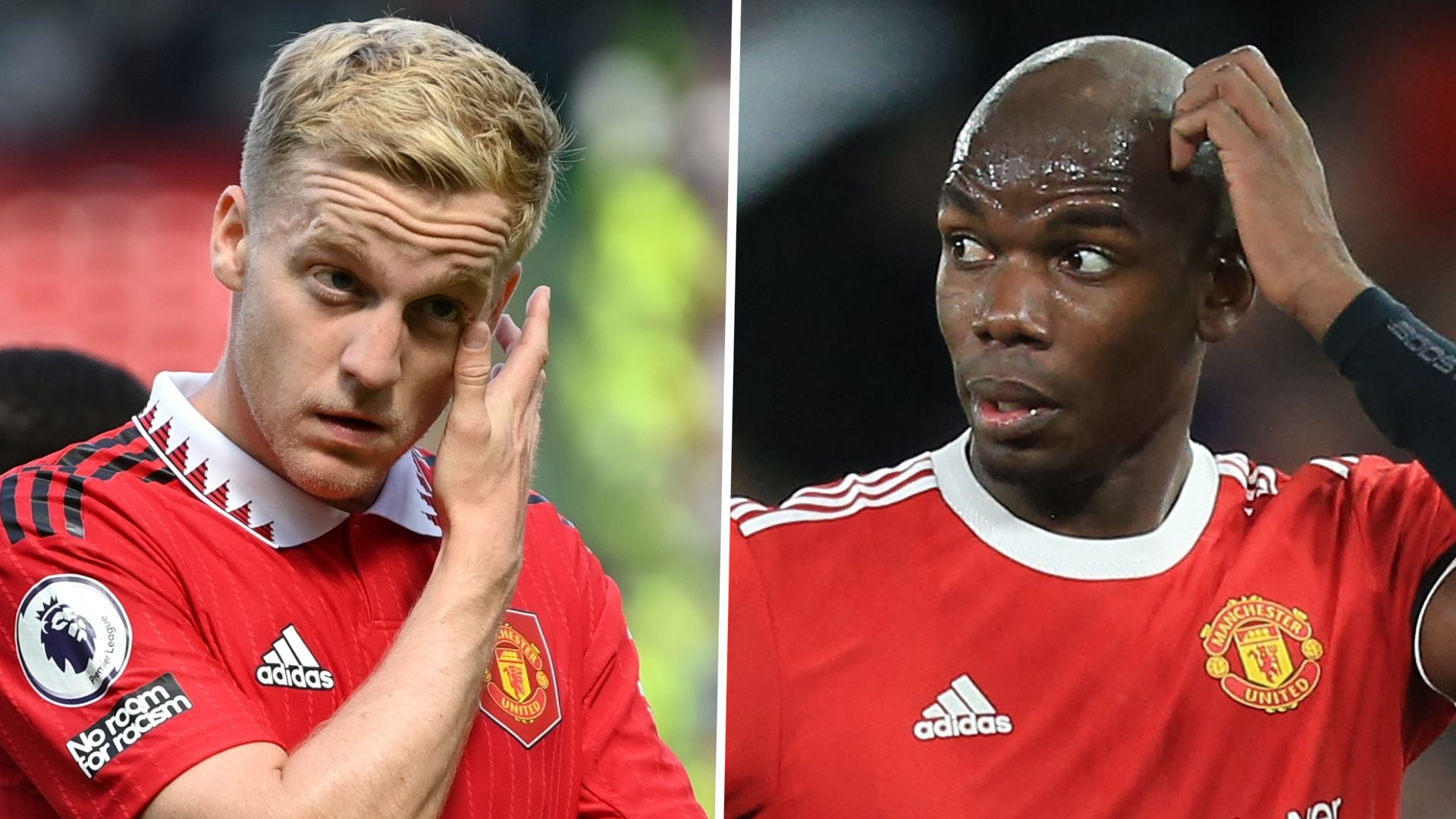 Donny van de Beek Paul Pogba Manchester United