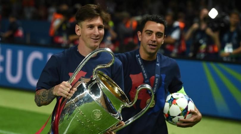 Lionel Messi na Xavi Hernandez