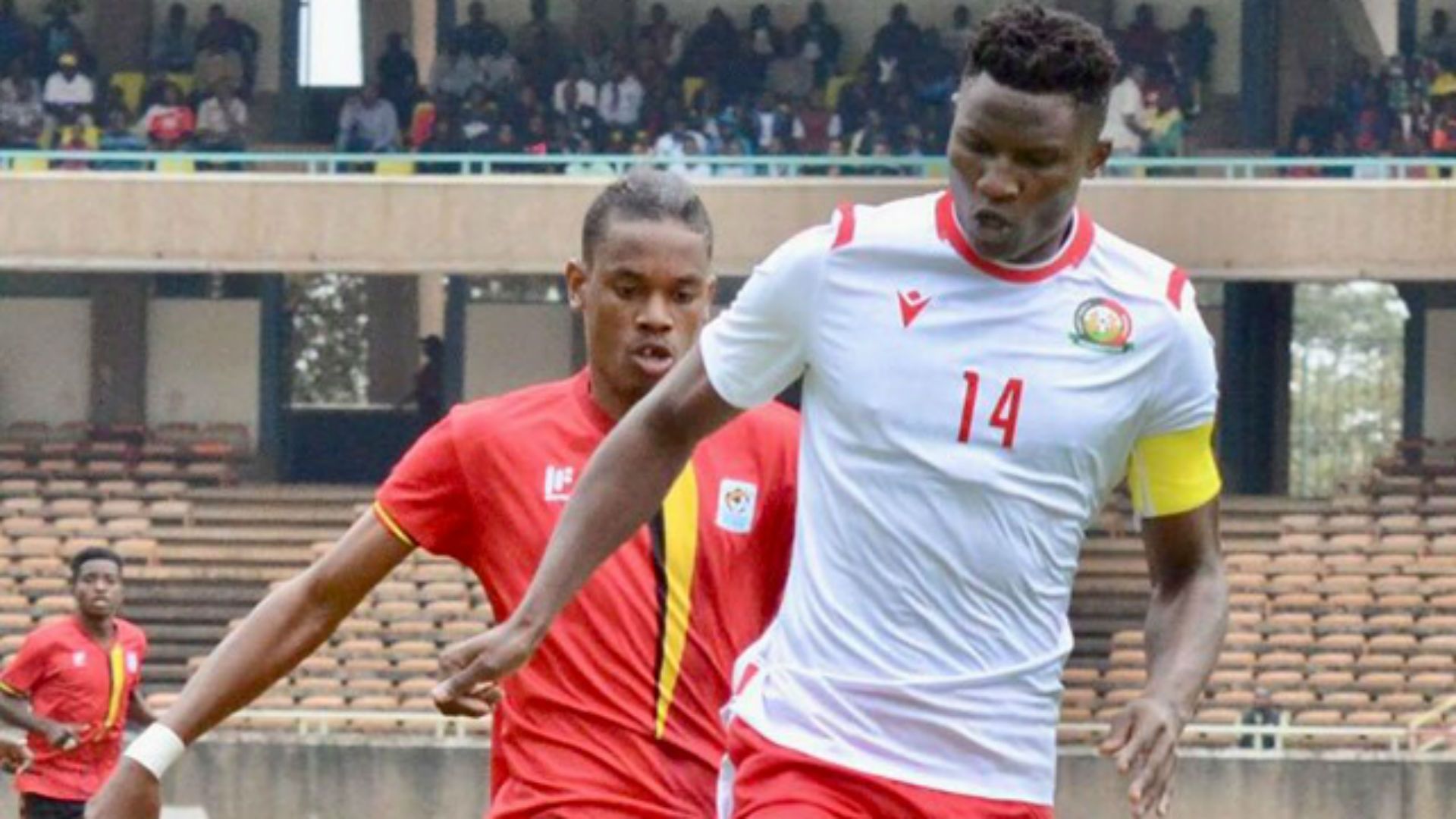 Michael Olunga of Harambee Stars Kenya v Uganda.