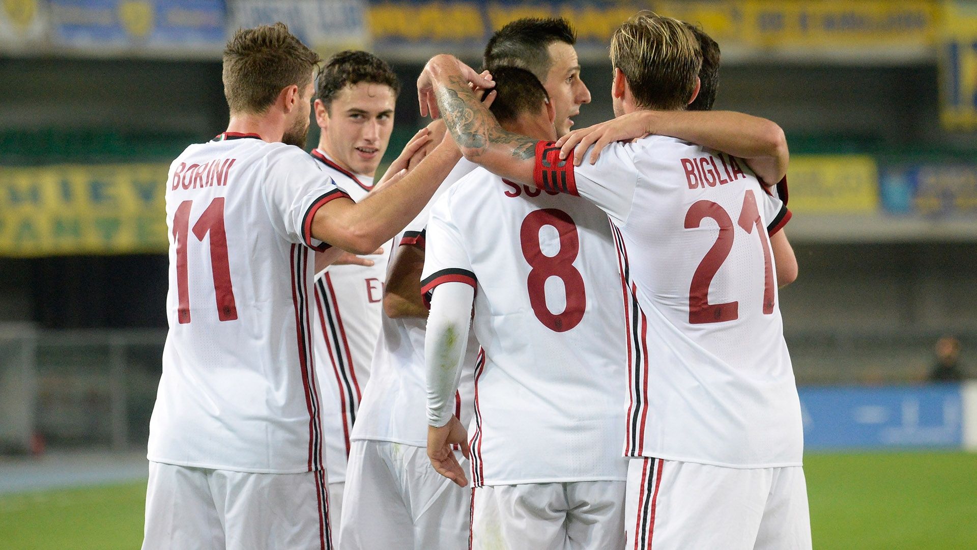 Milan celebrating