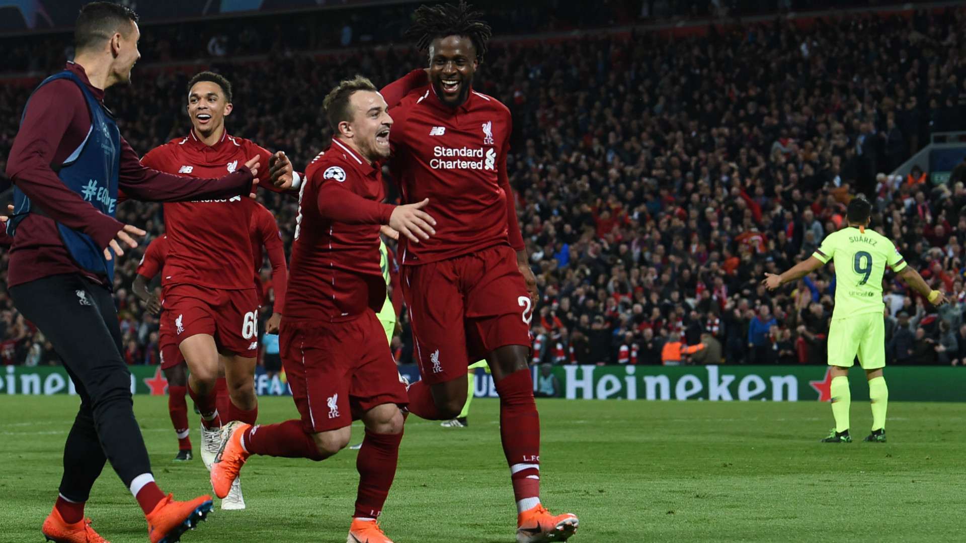 Xherdan Shaqiri Divock Origi Barcelona Liverpool Champions League 2019