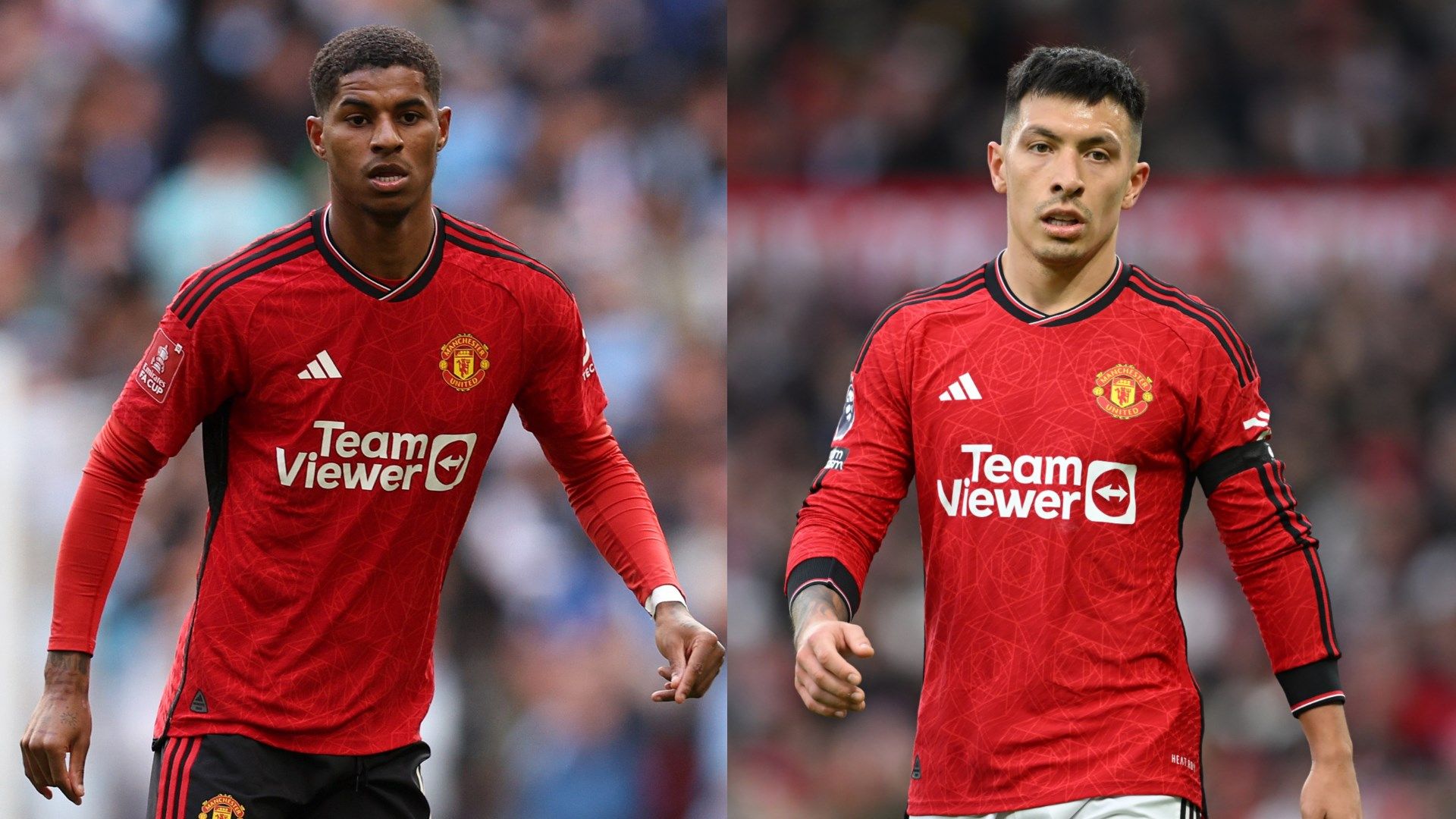 Man Utd's Marcus Rashford and Lisandro Martinez