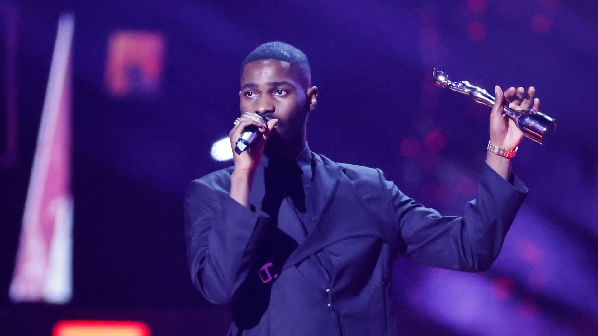 British rapper David Orobosa Omoregie aka Dave celebrates