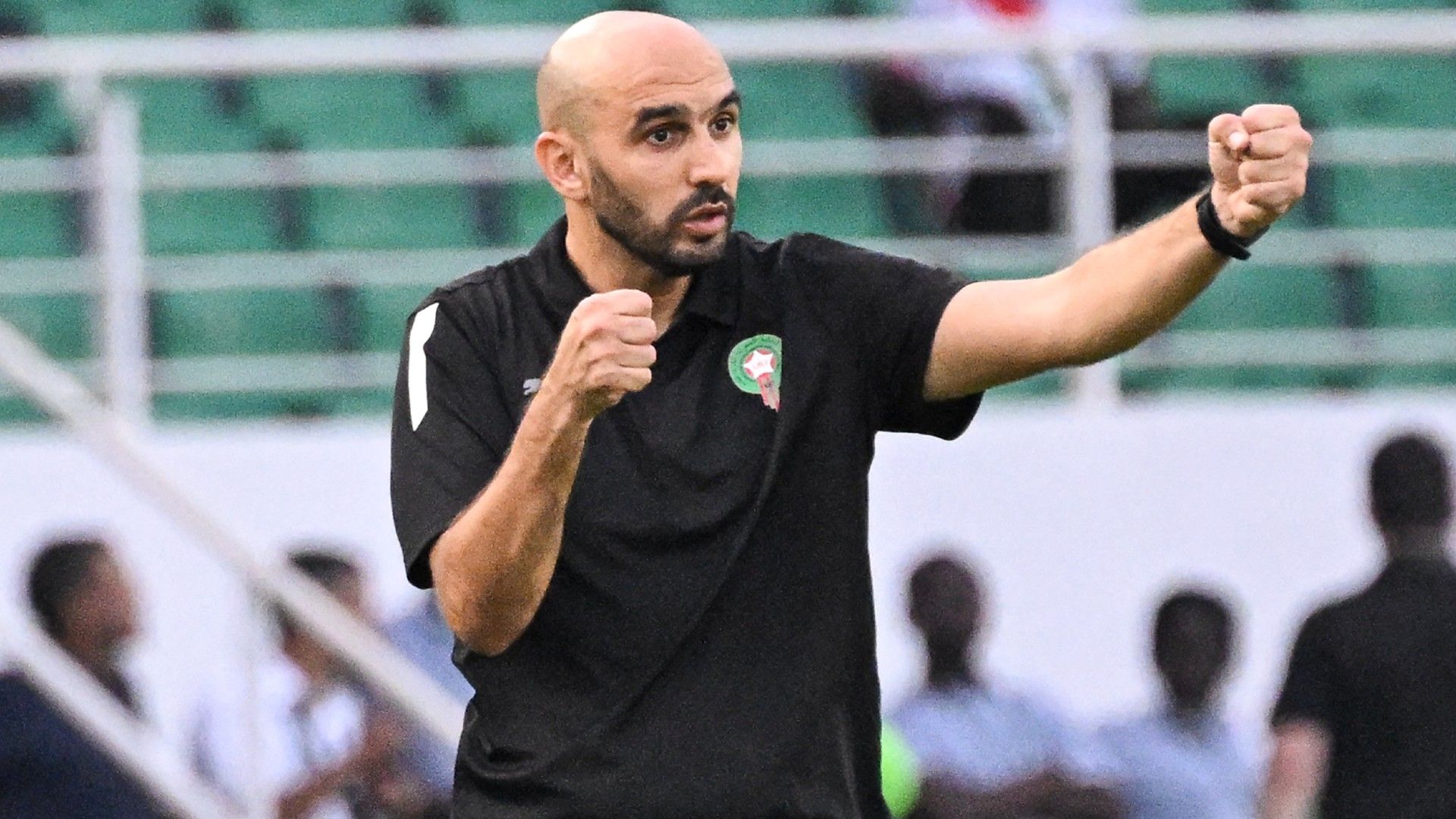 Morocco's head coach Walid Regragui gestures