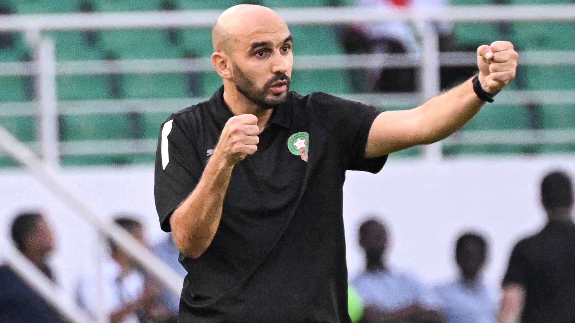 Morocco's head coach Walid Regragui gestures