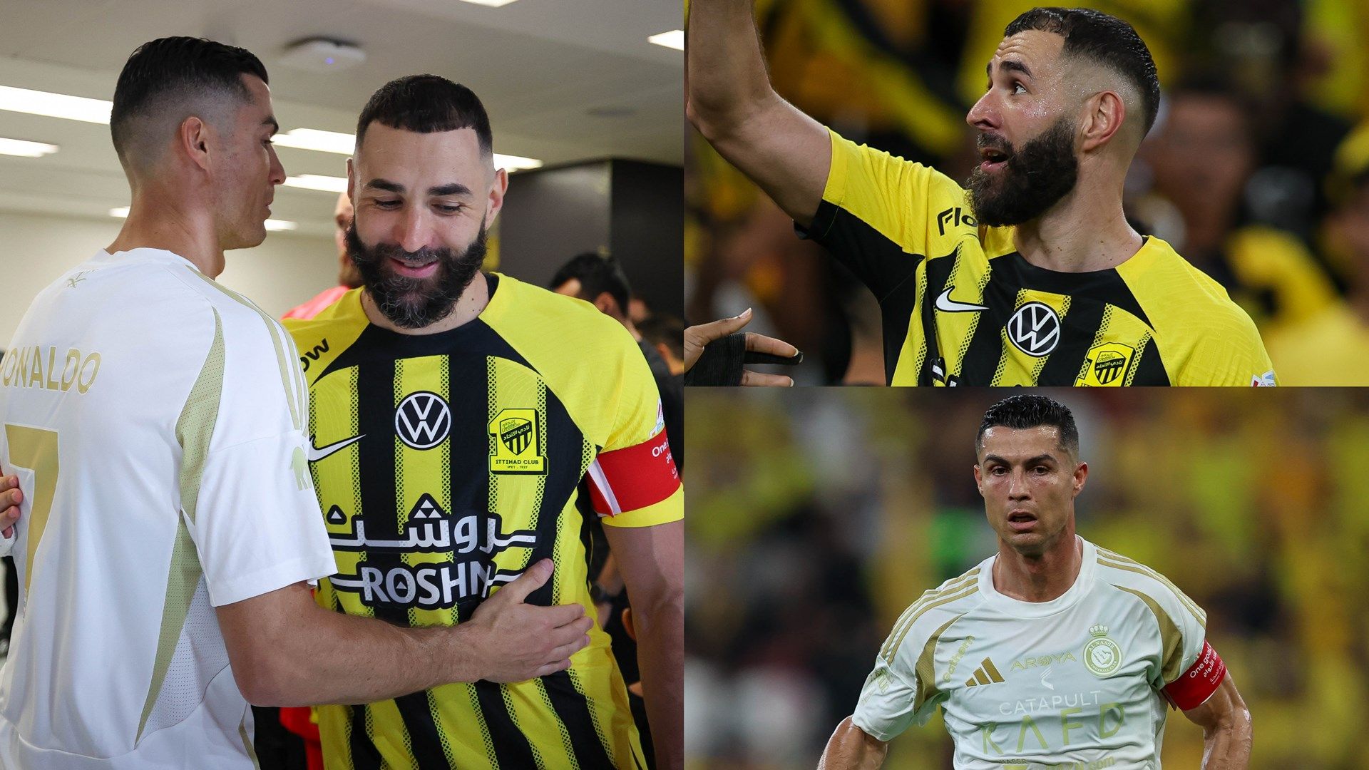 كلاسيكو الاتحاد والنصر | كريم بنزيما يسقط كريستيانو رونالدو في معركة الـ16 عامًا .. و”مكافأة خاصة” من جمهور العميد للبرتغالي | العربية Goal.com