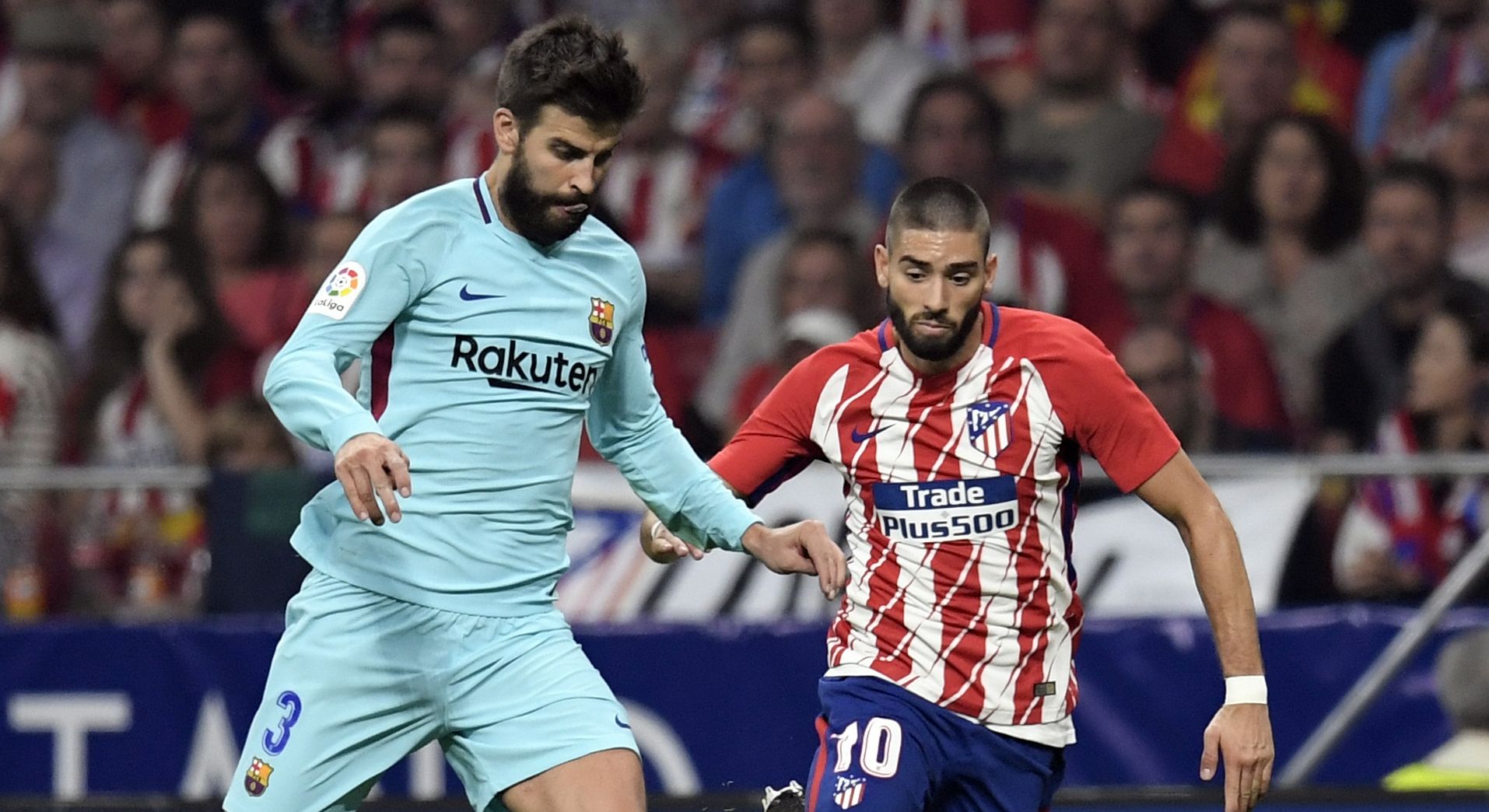 Gerard Pique Yannick Carrasco Atletico Madrid Barcelona