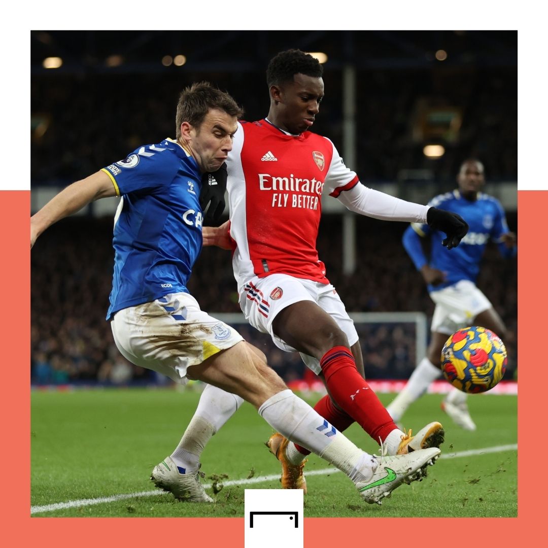 Eddie Nketiah Arsenal Seamus Coleman Everton GFX 