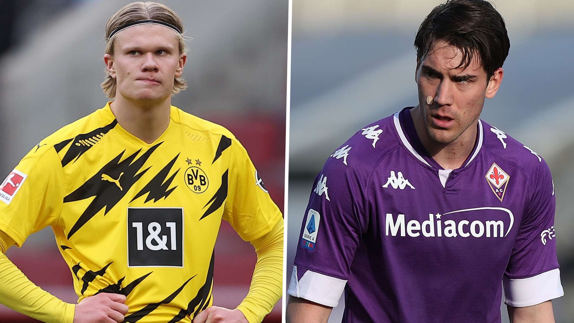 Dusan Vlahovic Erling Haaland GFX