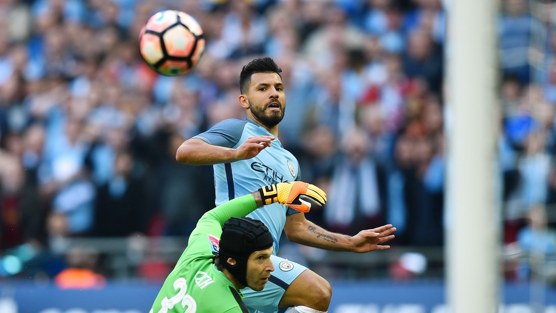 Sergio Aguero Manchester City Petr Cech Arsenal FA Cup