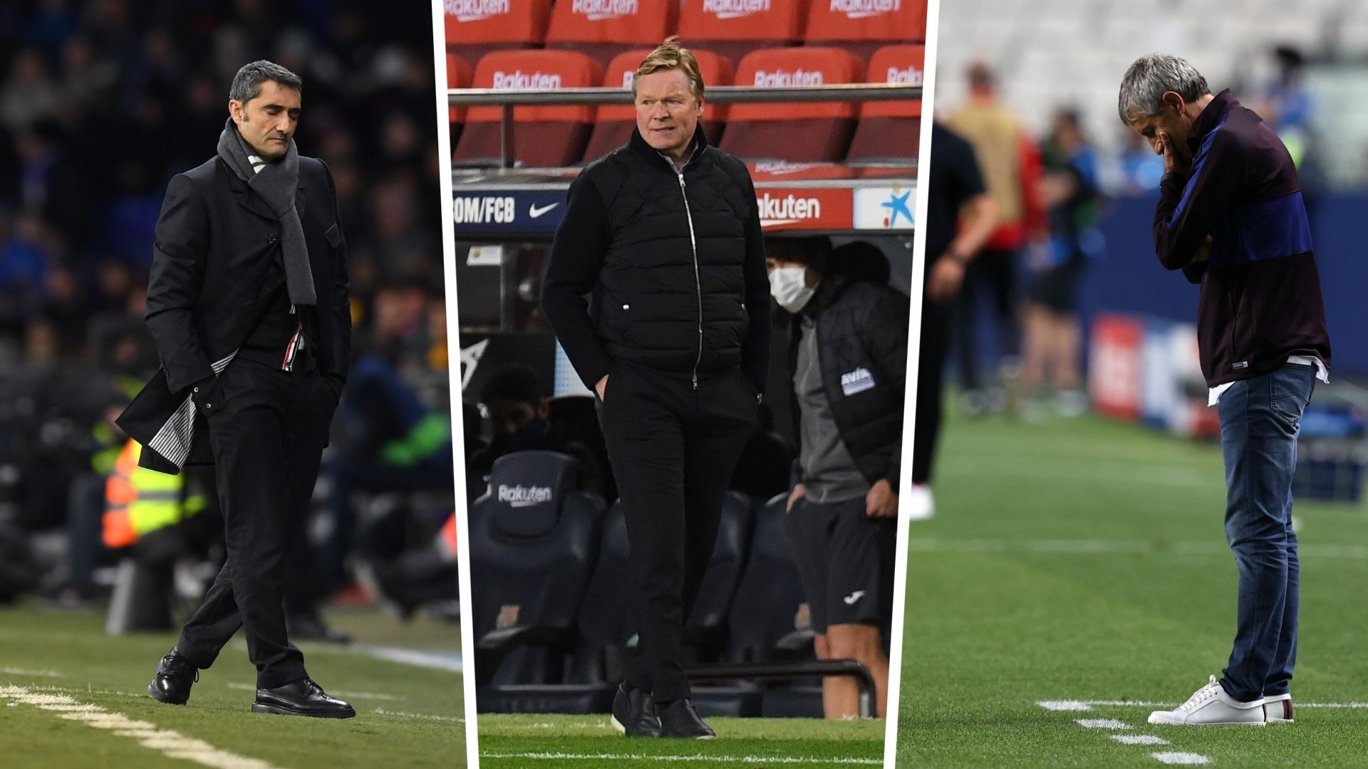 Barcelona coaches 2020 Koeman Setien Valverde