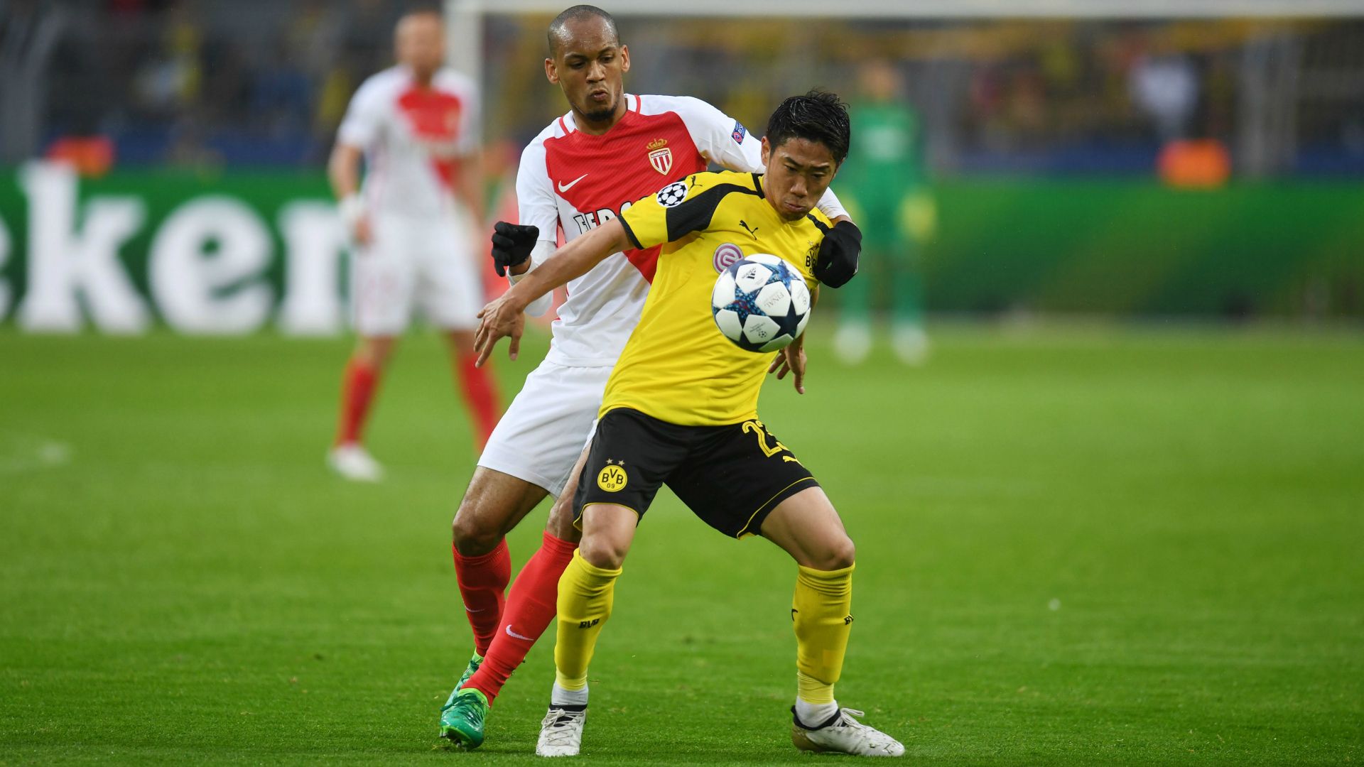 Fabinho e Shinji Kagawa Dortmund x Monaco Champions League